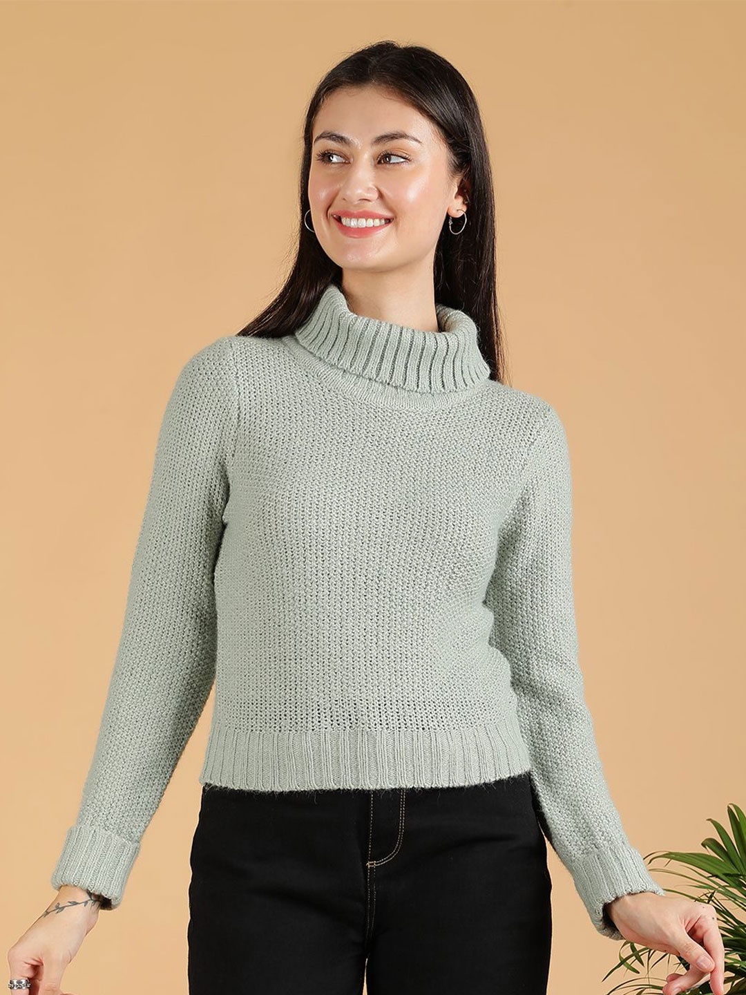 

Kotty Women Turtle Neck Pullover, Green