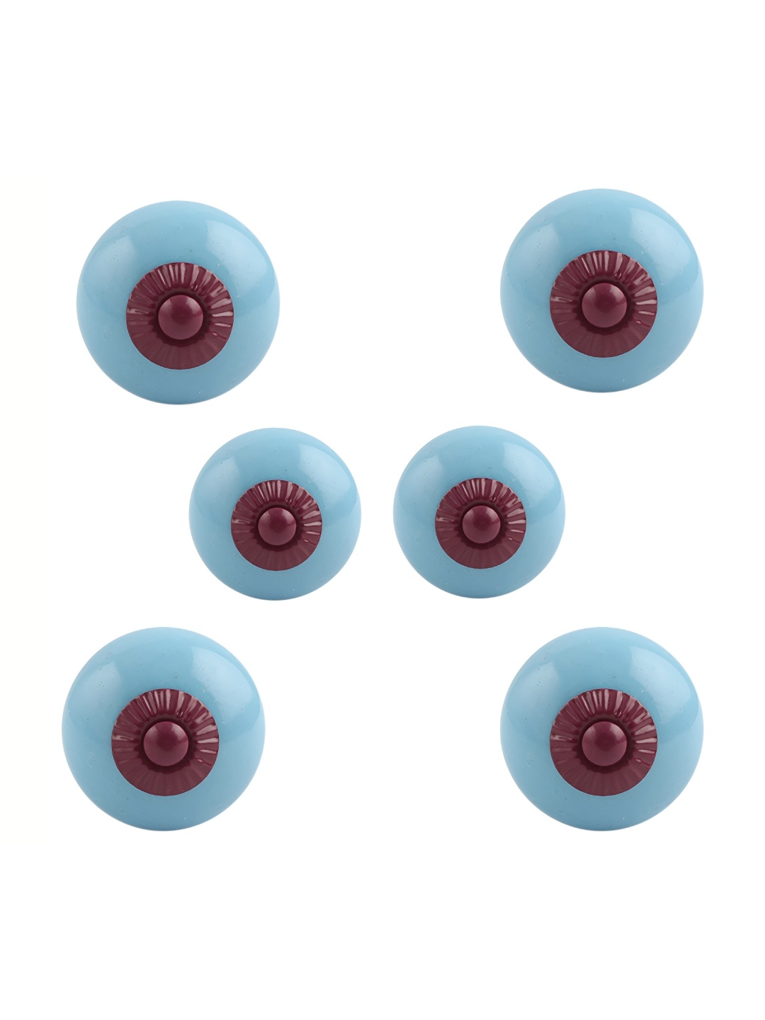

Indianshelf 6-Pcs Blue & Brown Round Ceramic Knobs