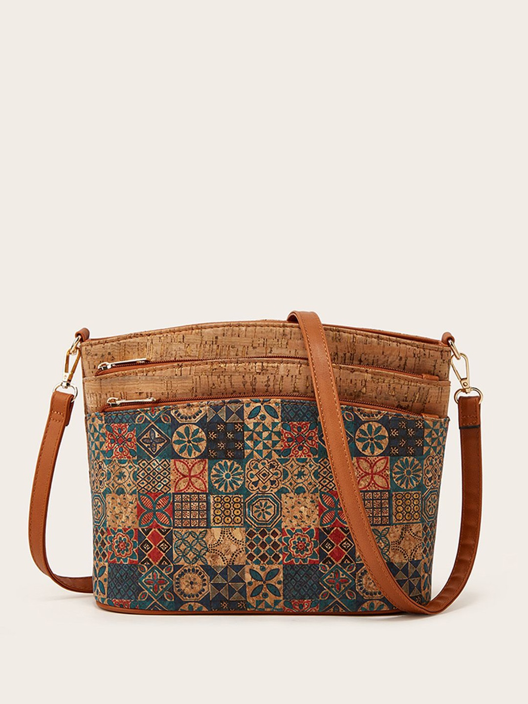 

RAVE Animal Textured PU Structured Sling Bag, Blue