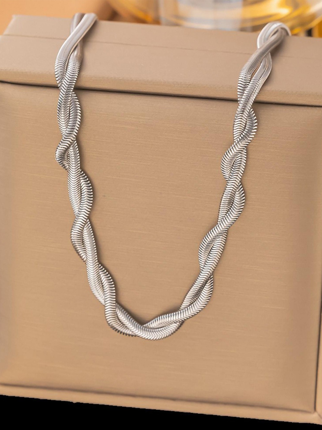 

MYKI Silver-Plated Taking Stainless Steel Minimal Chain