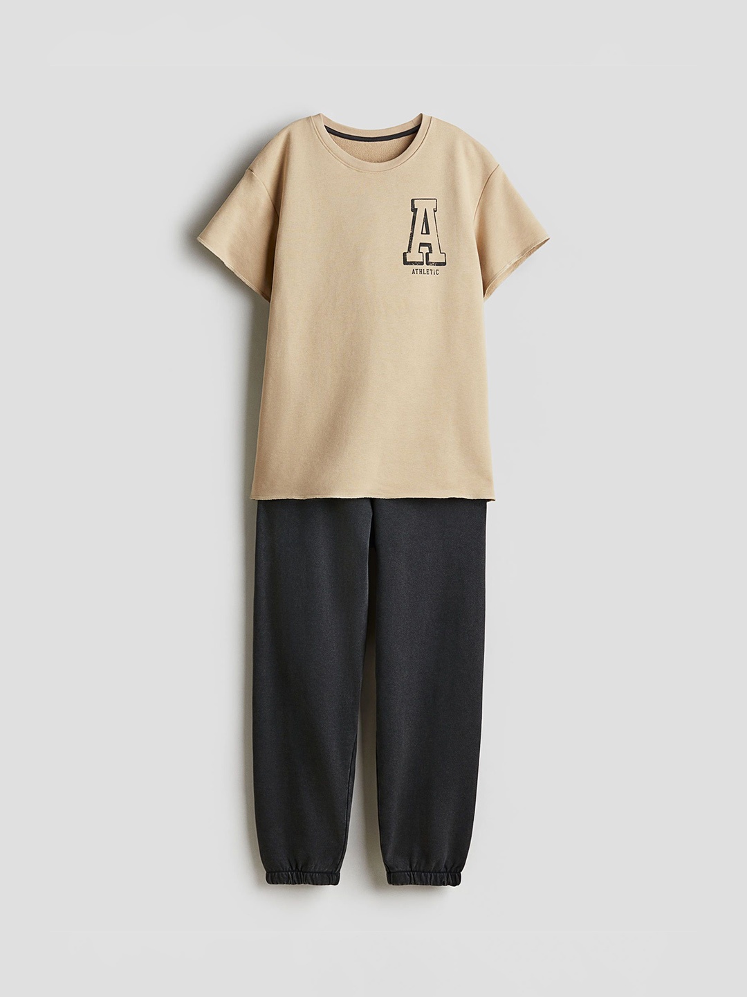 

H&M Boys Cotton Sweatshirt Night Suit, Beige