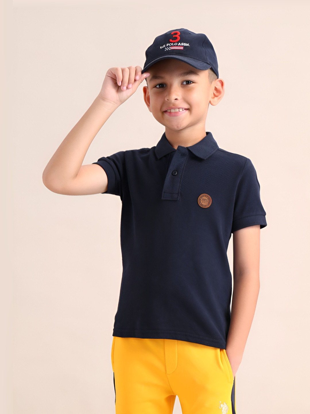 

U.S. Polo Assn. Kids Boys Brand Logo Polo Collar T-shirt, Blue