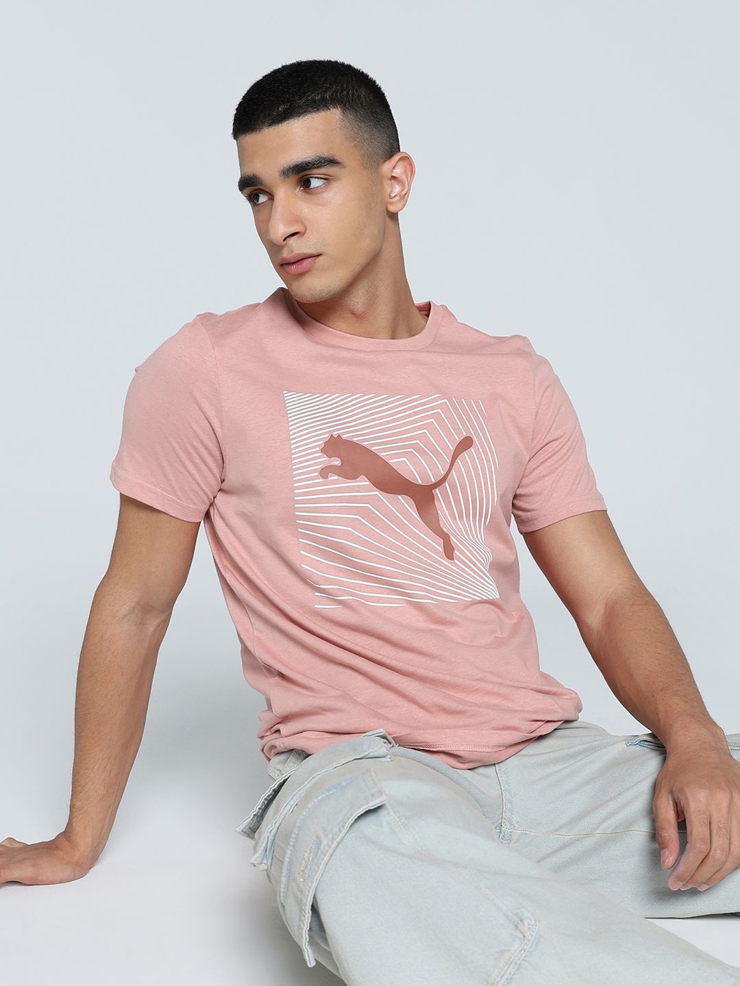 

Puma Men Logo Graphic Slim Fit Tee, Pink