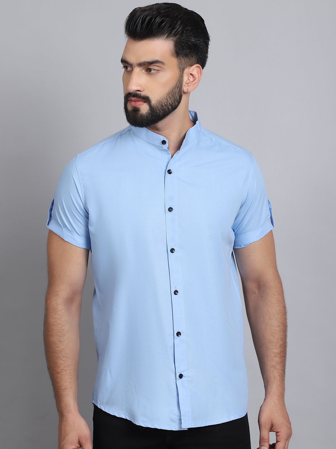 

Tanip Men Sheer Casual Shirt, Blue