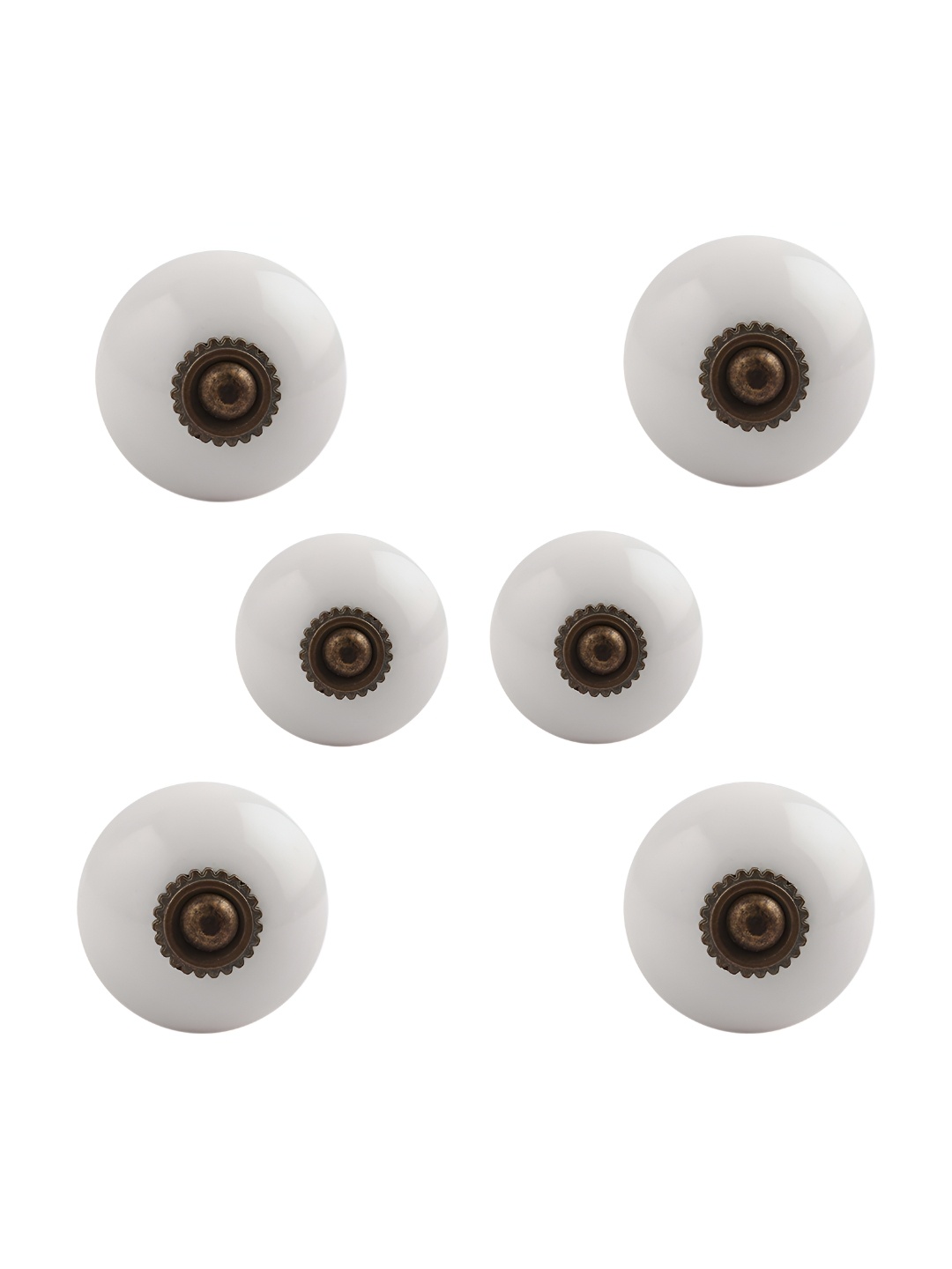 

Indianshelf White & Brown 6 Pieces Textured Ceramic Knobs