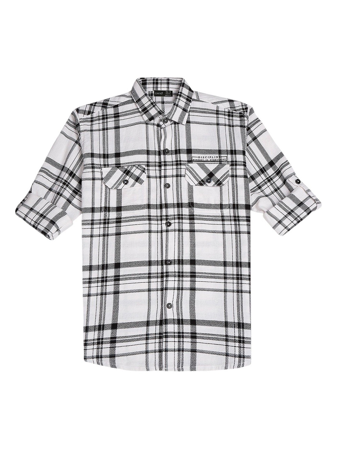 

CAVIO Boys Comfort Tartan Checks Opaque Checked Casual Shirt, White