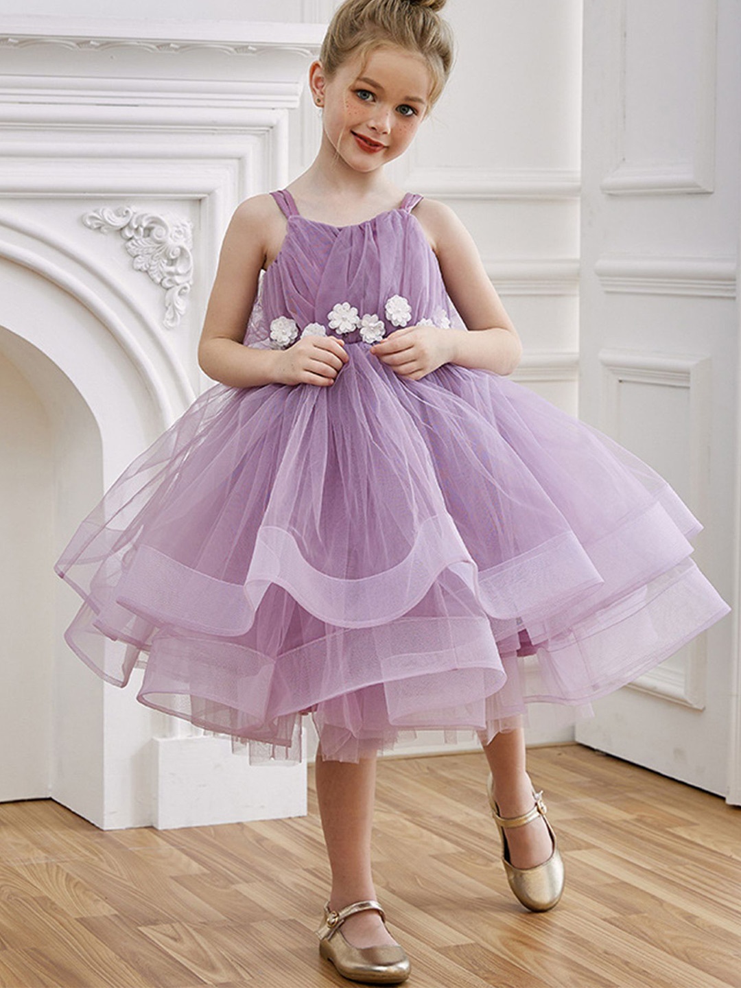 

LULU & SKY Girls Fit and Flare Sleeveless Dress, Purple