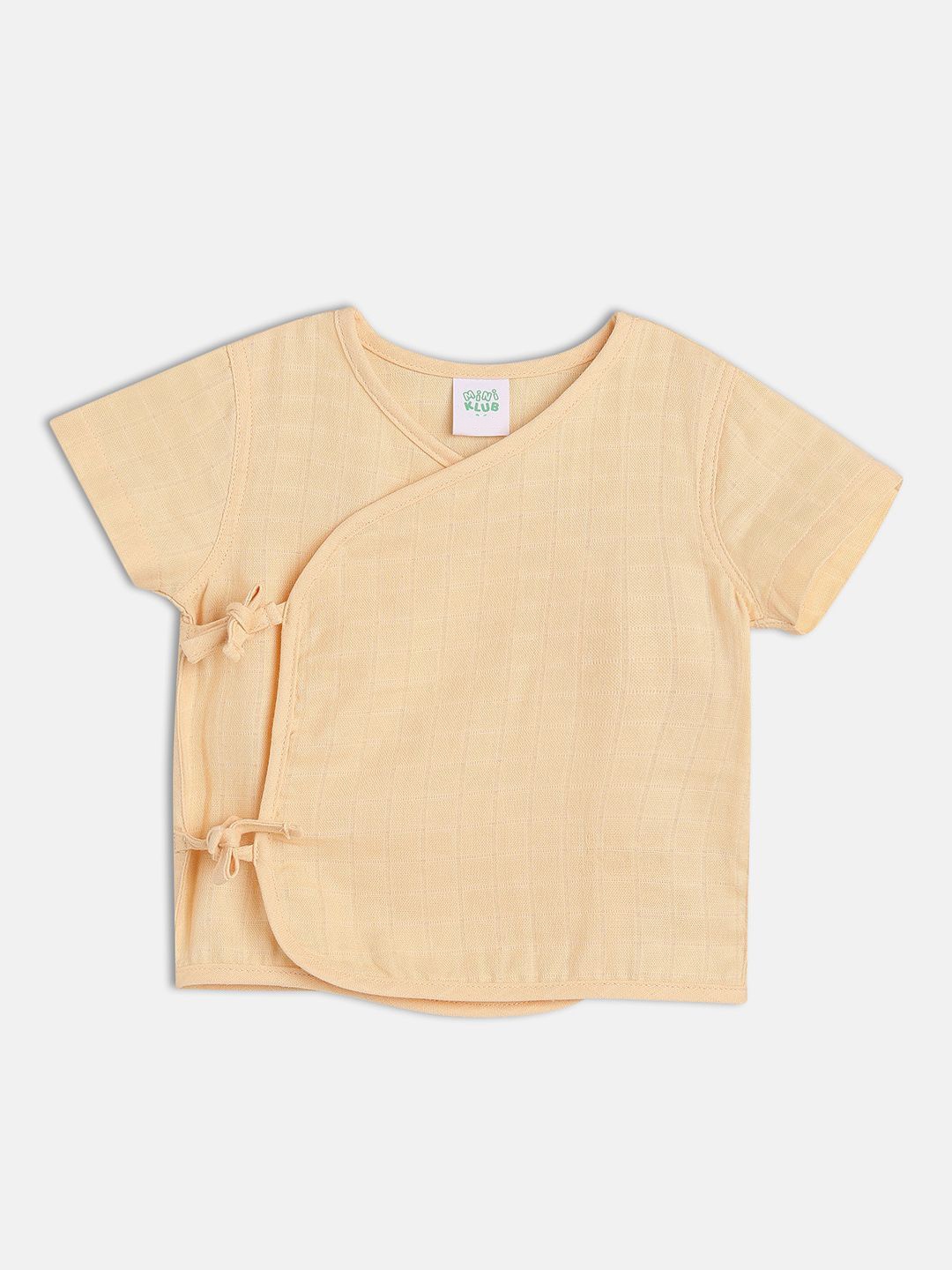 

MINI KLUB Infants Kids Pure Cotton Short Sleeves Front Open Vest Jhabla, Yellow