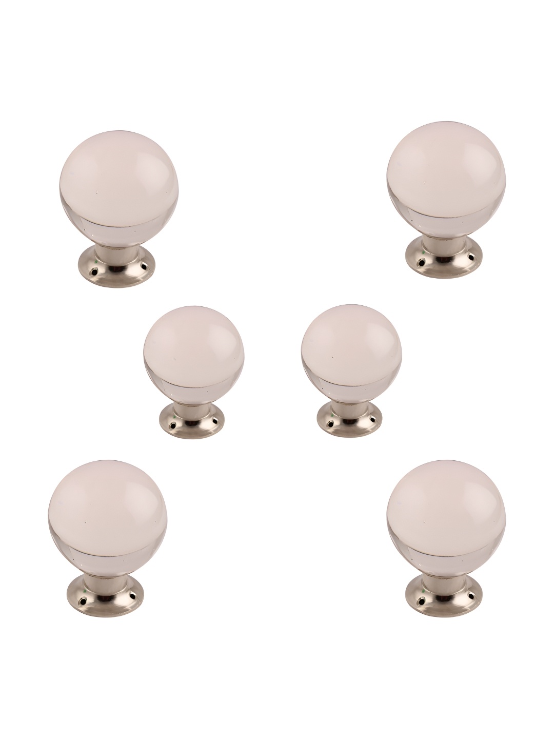 

Indianshelf Set Of 6 Transparent & Yellow Glass Round Knobs