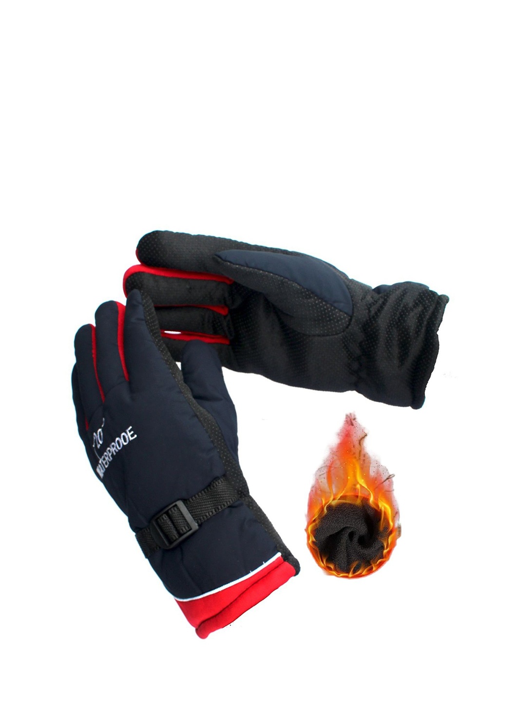 

Alexvyan Men Patterned Winter Gloves, Red