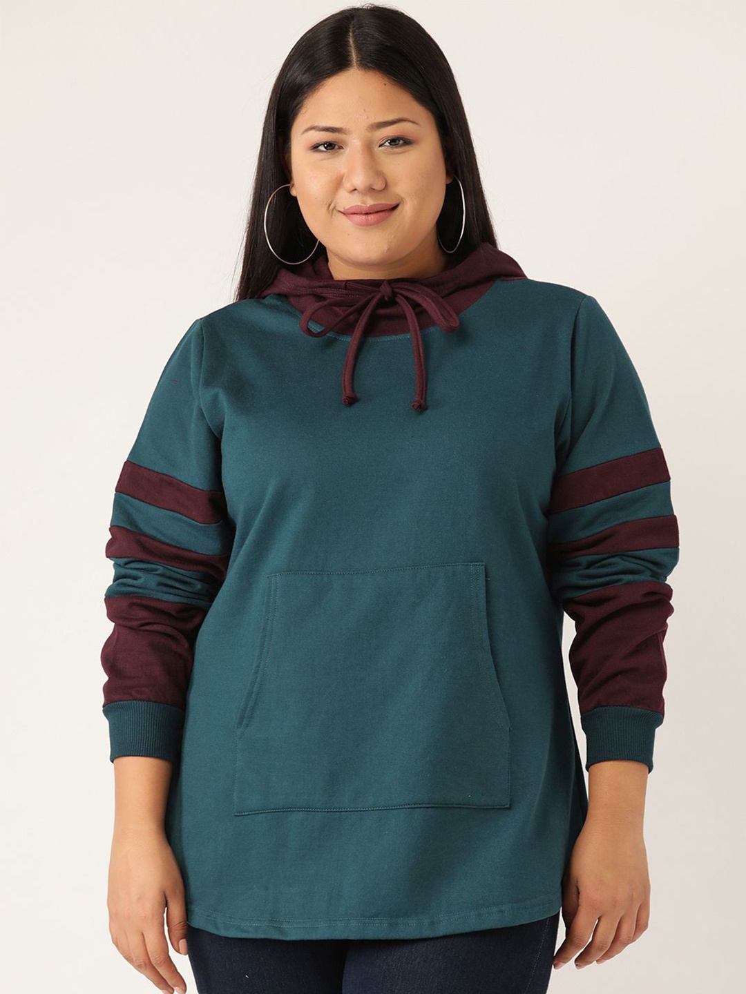 

theRebelinme Women Hooded Sweatshirt, Teal