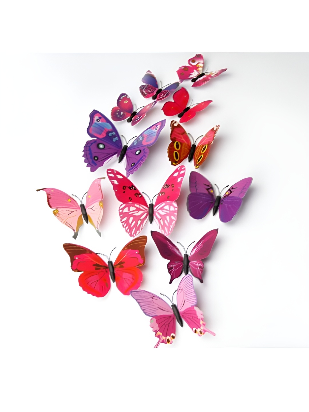 

Asian royal Set Of 12 Butterfly Wall Stickers, Red