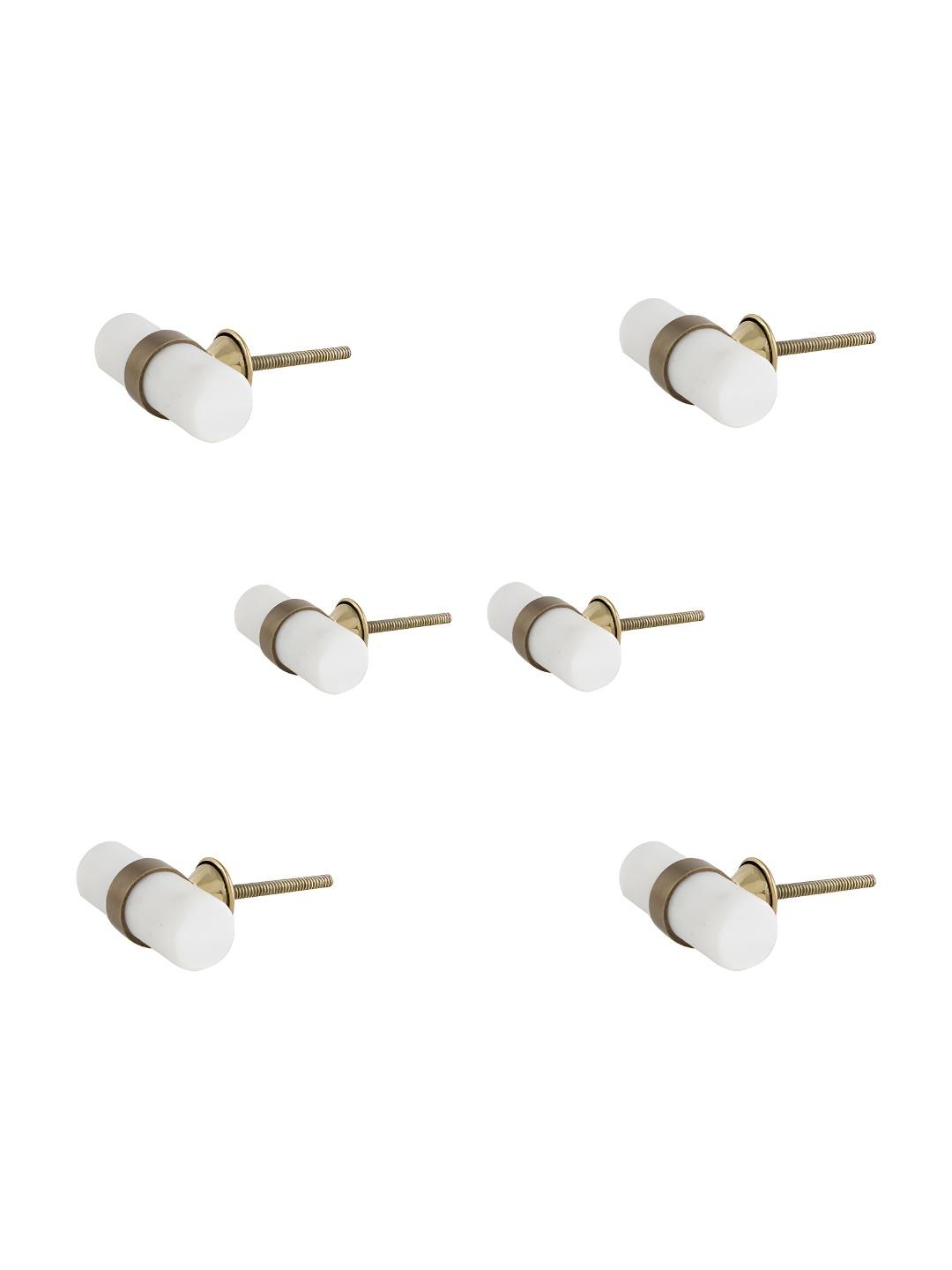 

Indianshelf 6Pcs White Textured TubaT Bar Knobs