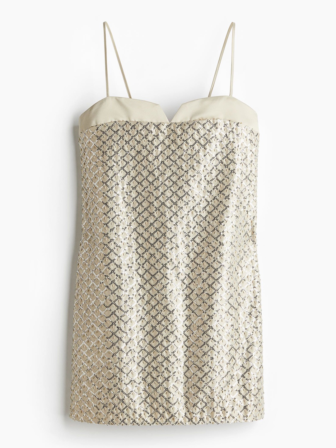 

H&M Embellished Strappy Dress, Beige