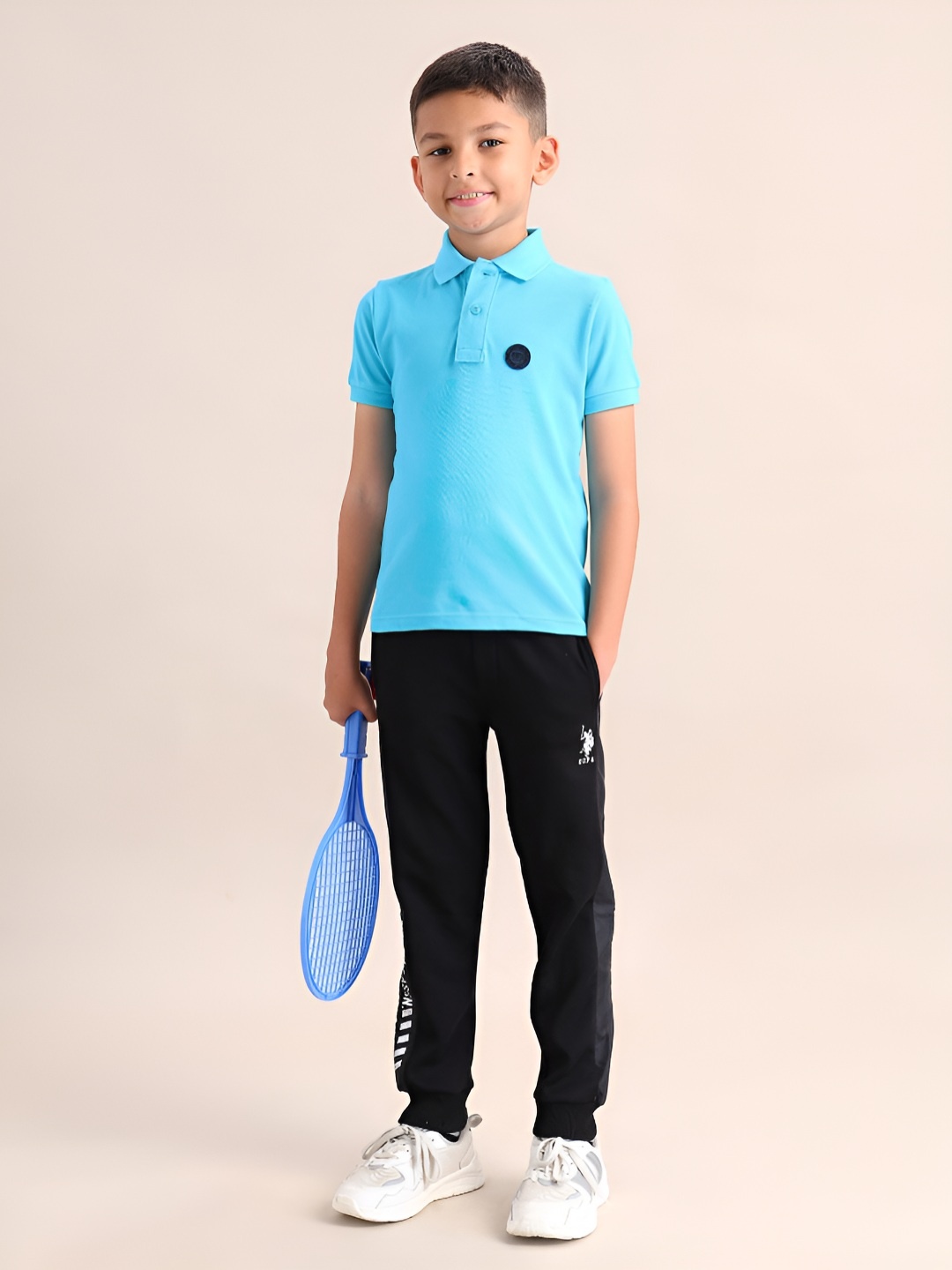 

U.S. Polo Assn. Kids Boys Brand Logo Polo Collar T-shirt, Blue