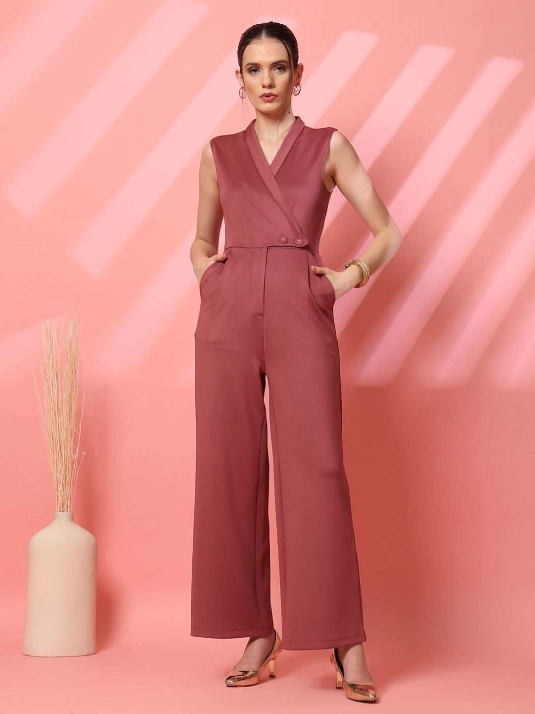 

STYLECAST X KASSUALLY Basic Jumpsuit, Pink