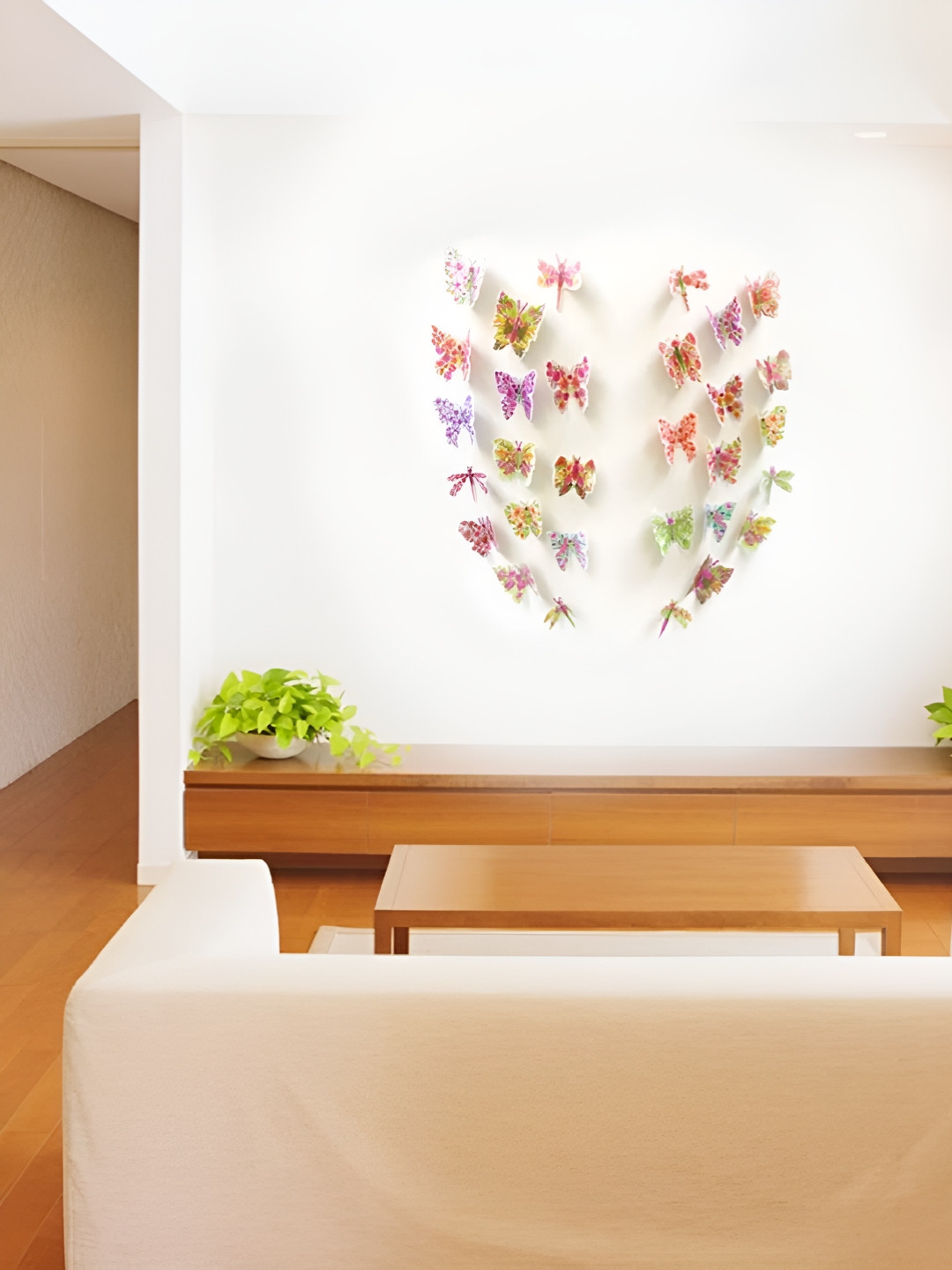 

Asian royal Set Of 15 Pink & Green Butterfly Wall Stickers