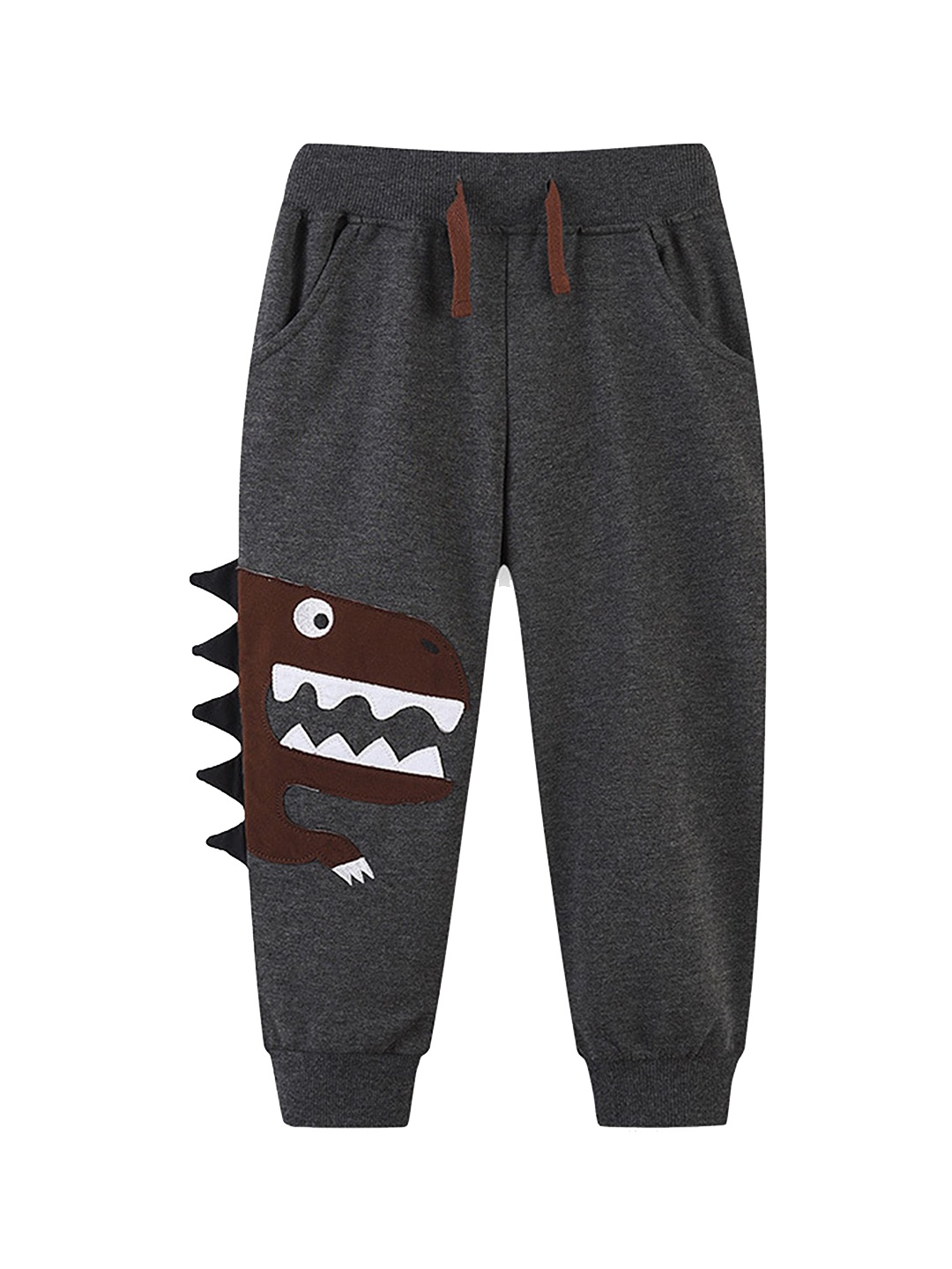 

LULU & SKY Boys Printed High-Rise Joggers Trousers, Grey
