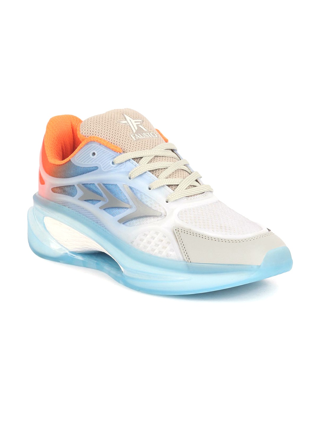 

FAUSTO Men Round Toe Lace-Ups Running Sneakers, Orange