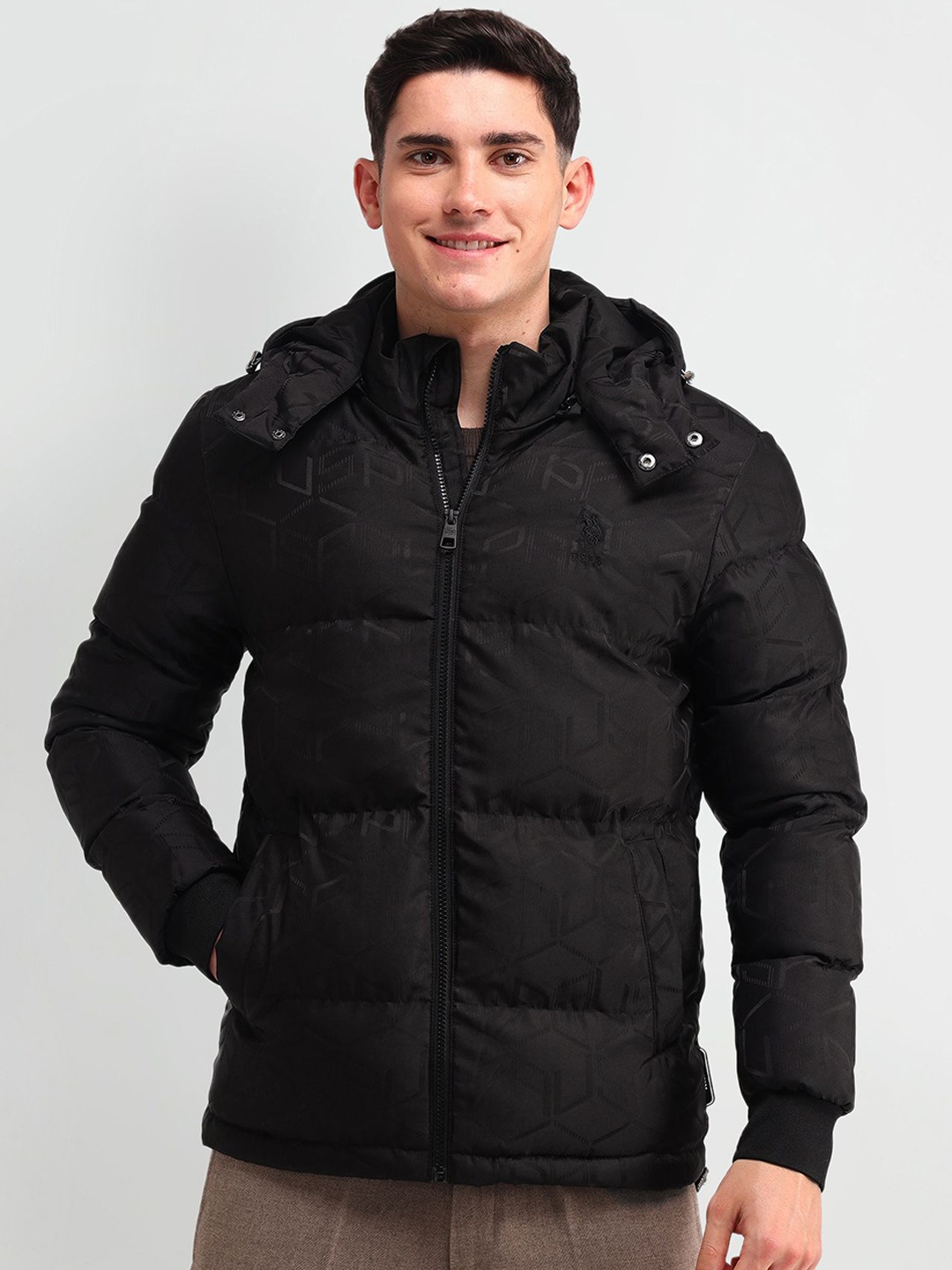 

U.S. Polo Assn. Denim Co. Men Brand Logo Padded Jacket, Black