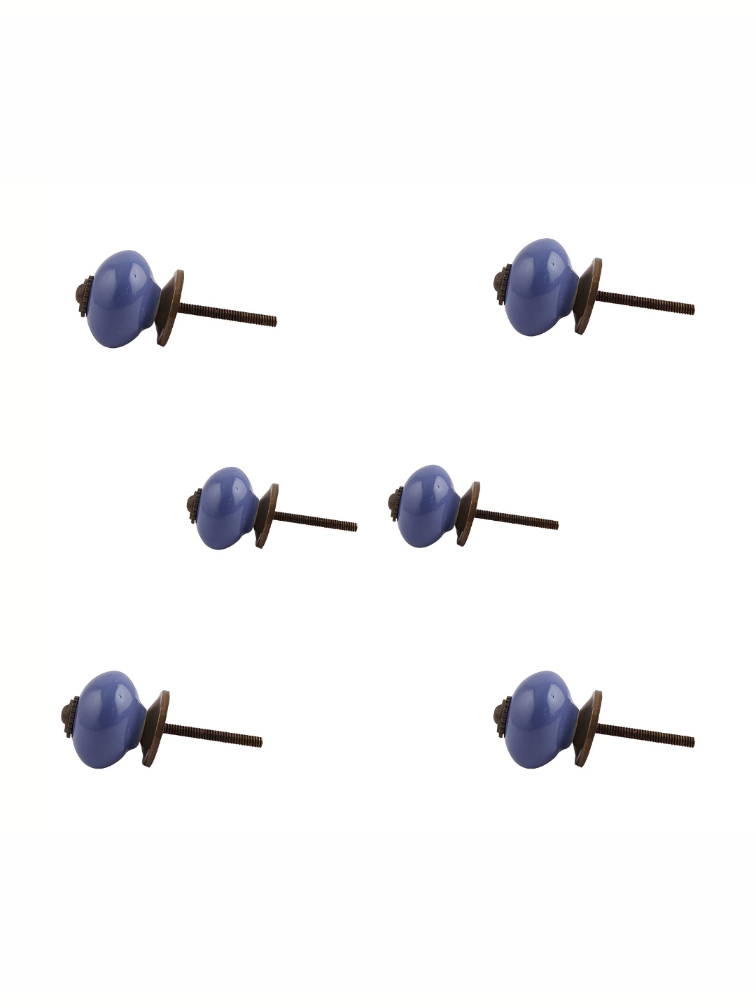 

Indianshelf Blue & Brown 6 Pieces Round Cabinet Knob
