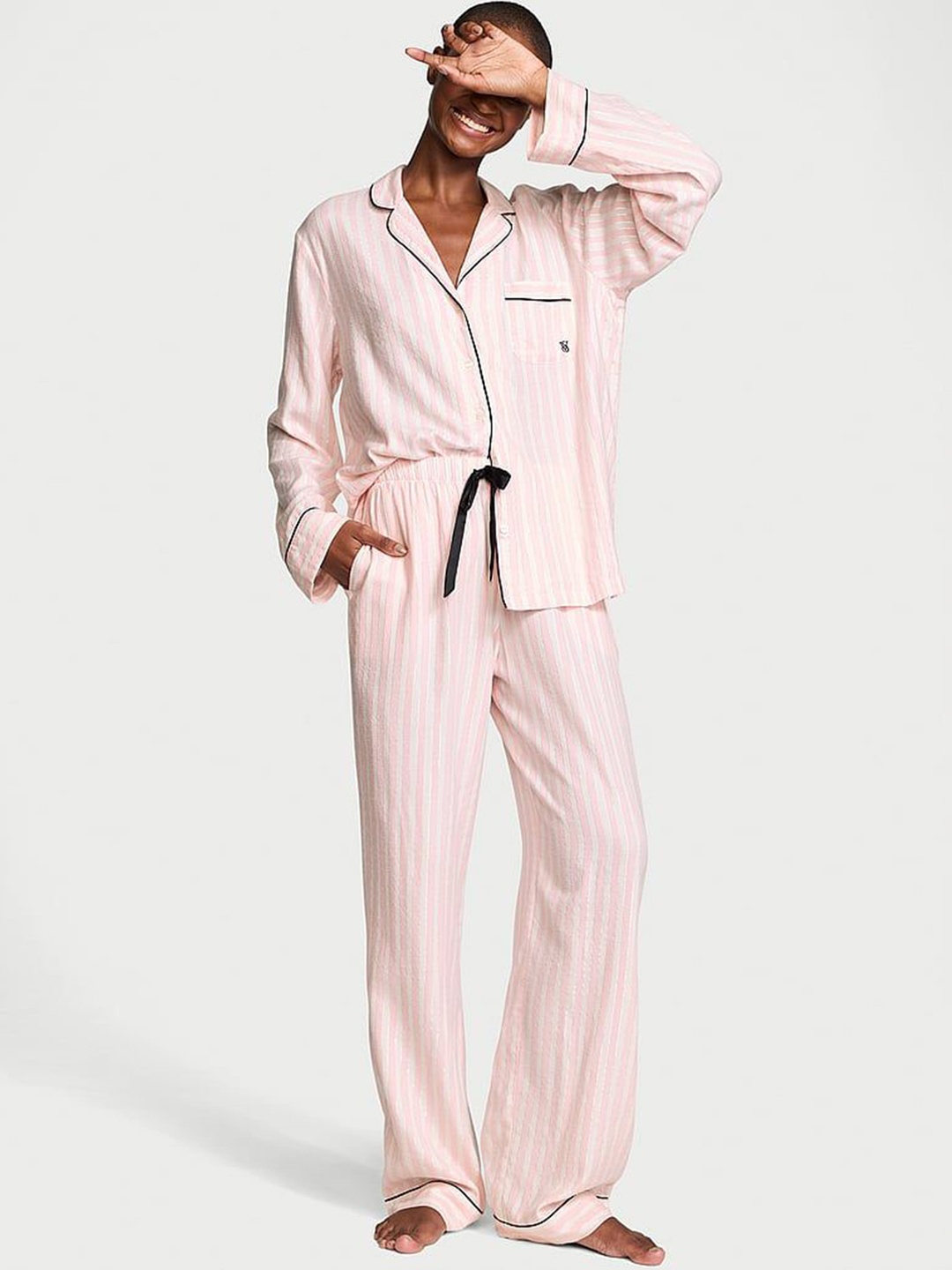 

Victoria's Secret Women Striped Night suit, Pink