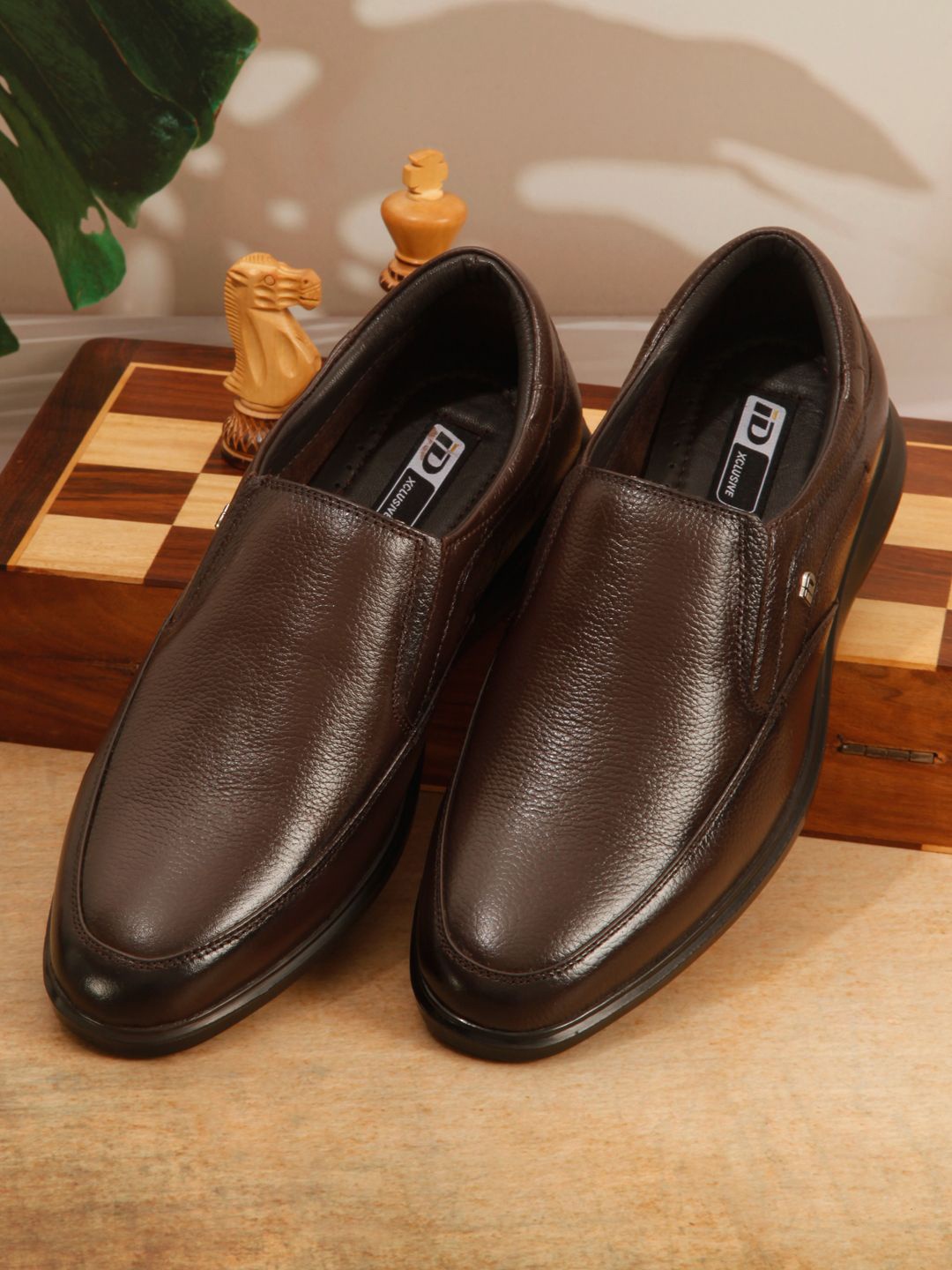 

ID Men Formal Slip-On Shoes, Brown