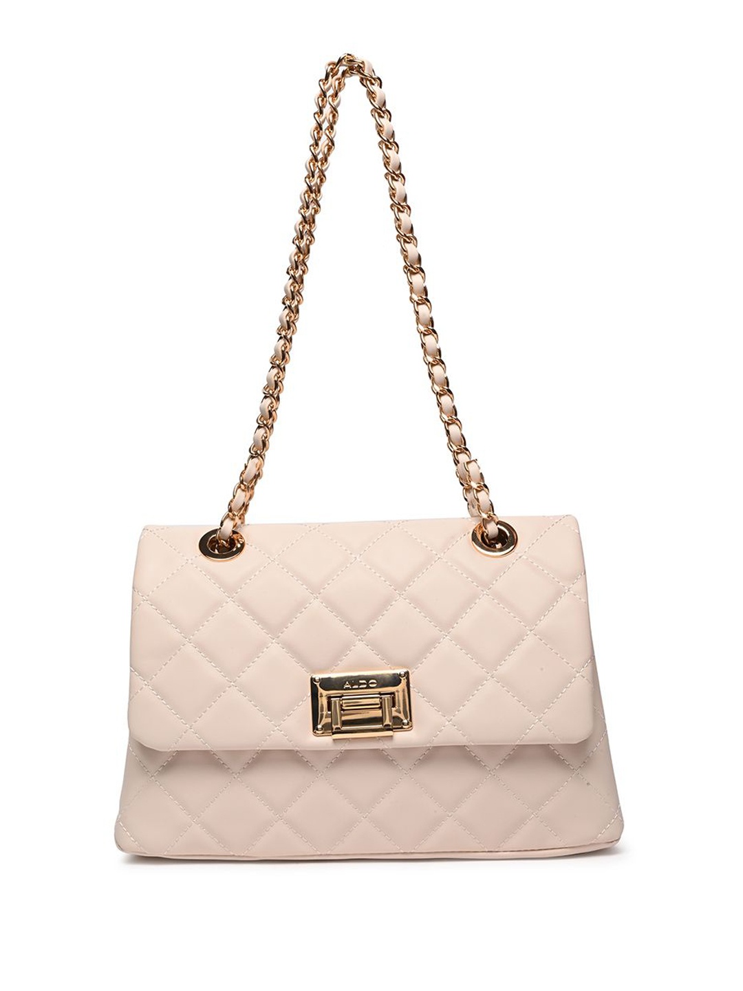 

ALDO Textured Structured Shoulder Bag with Quilted, White