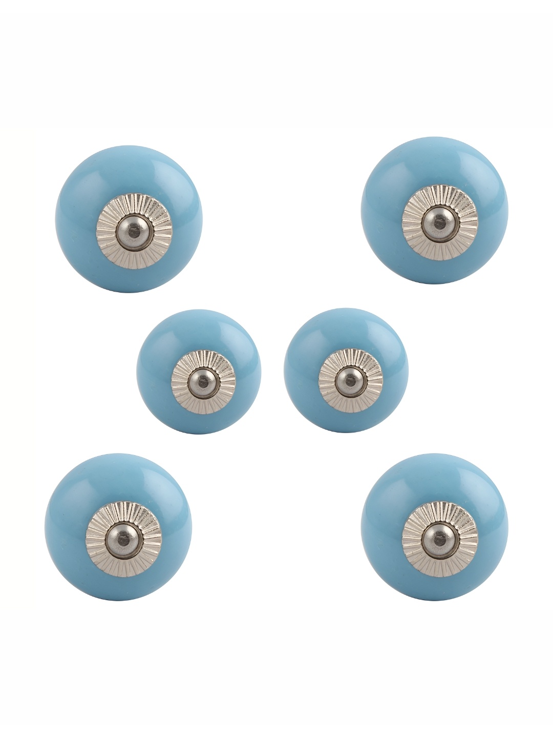 

Indianshelf 6-Pcs Blue Printed Ceramic Knobs