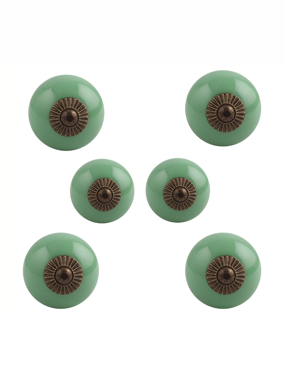 

Indianshelf 6-Pcs Green Ceramic Round Knobs