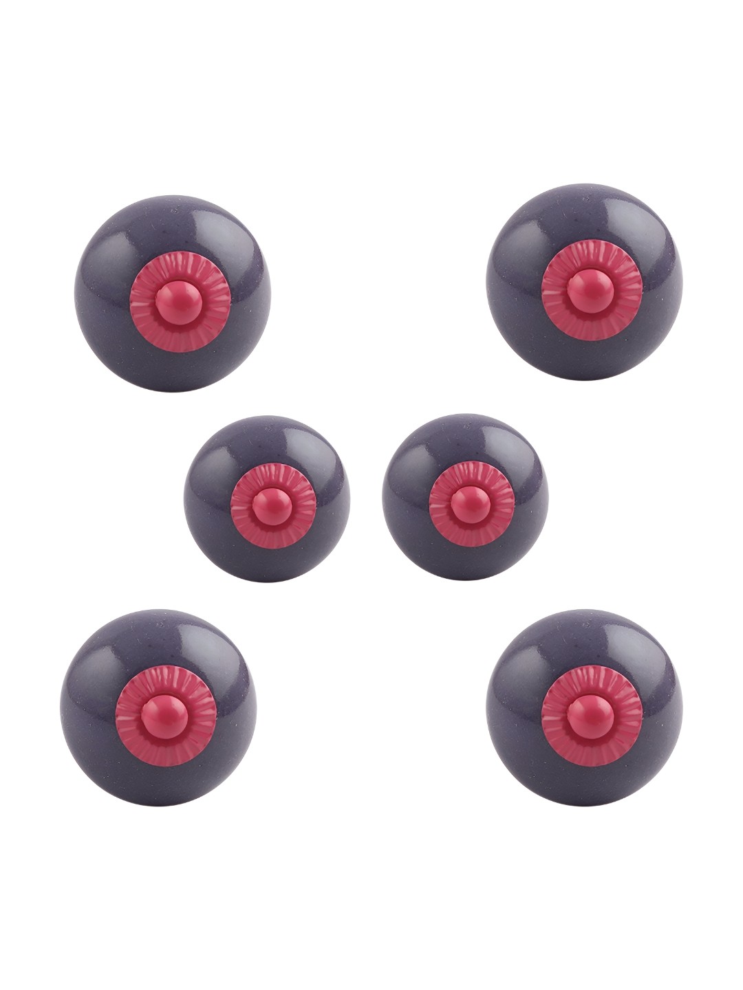

Indianshelf Purple & Pink 6 Pieces Ceramic Round Knobs