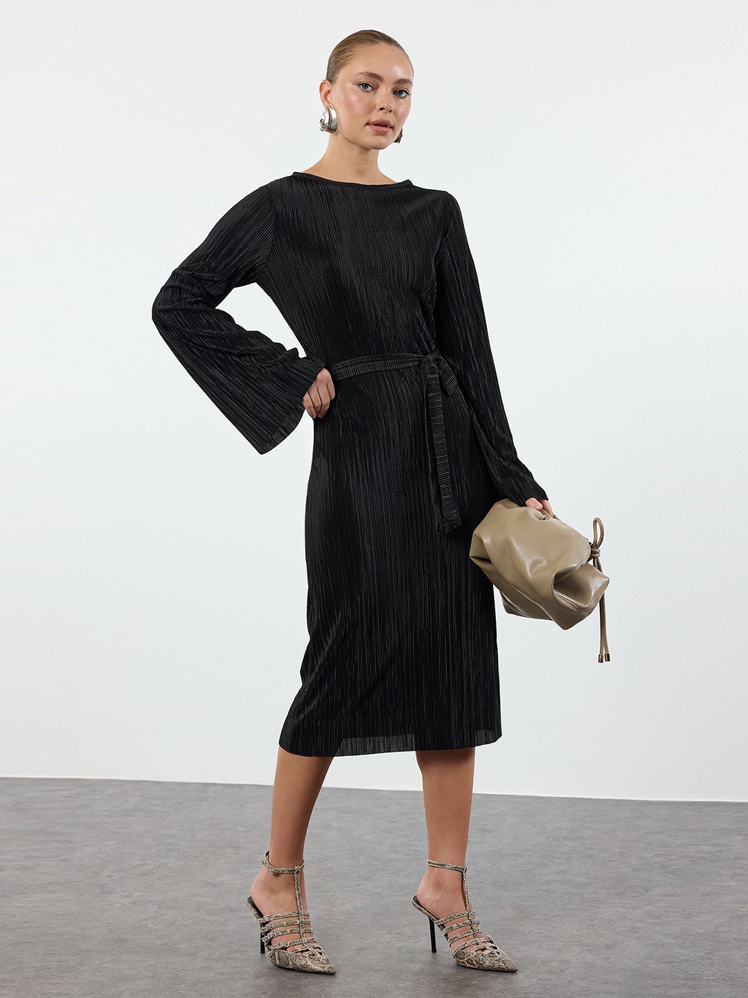 

Trendyol A-Line Midi Dress, Na