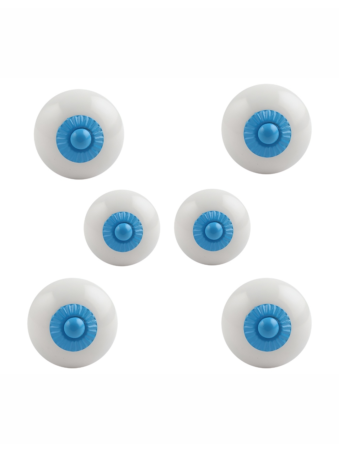 

Indianshelf 6Pcs White & Blue Textured Ceramic Knobs