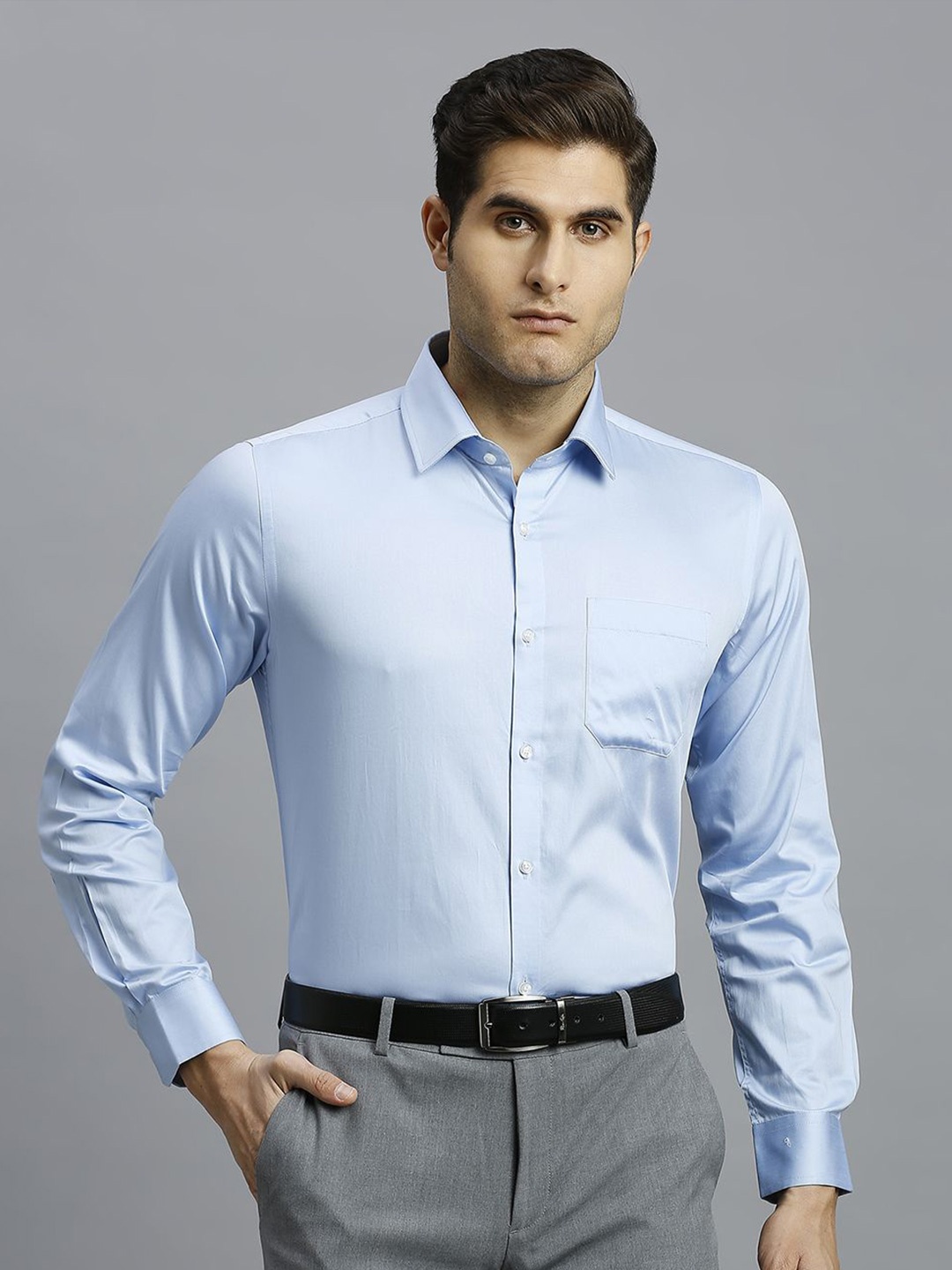 

Reid & Taylor Men Classic Opaque Formal Shirt, Blue