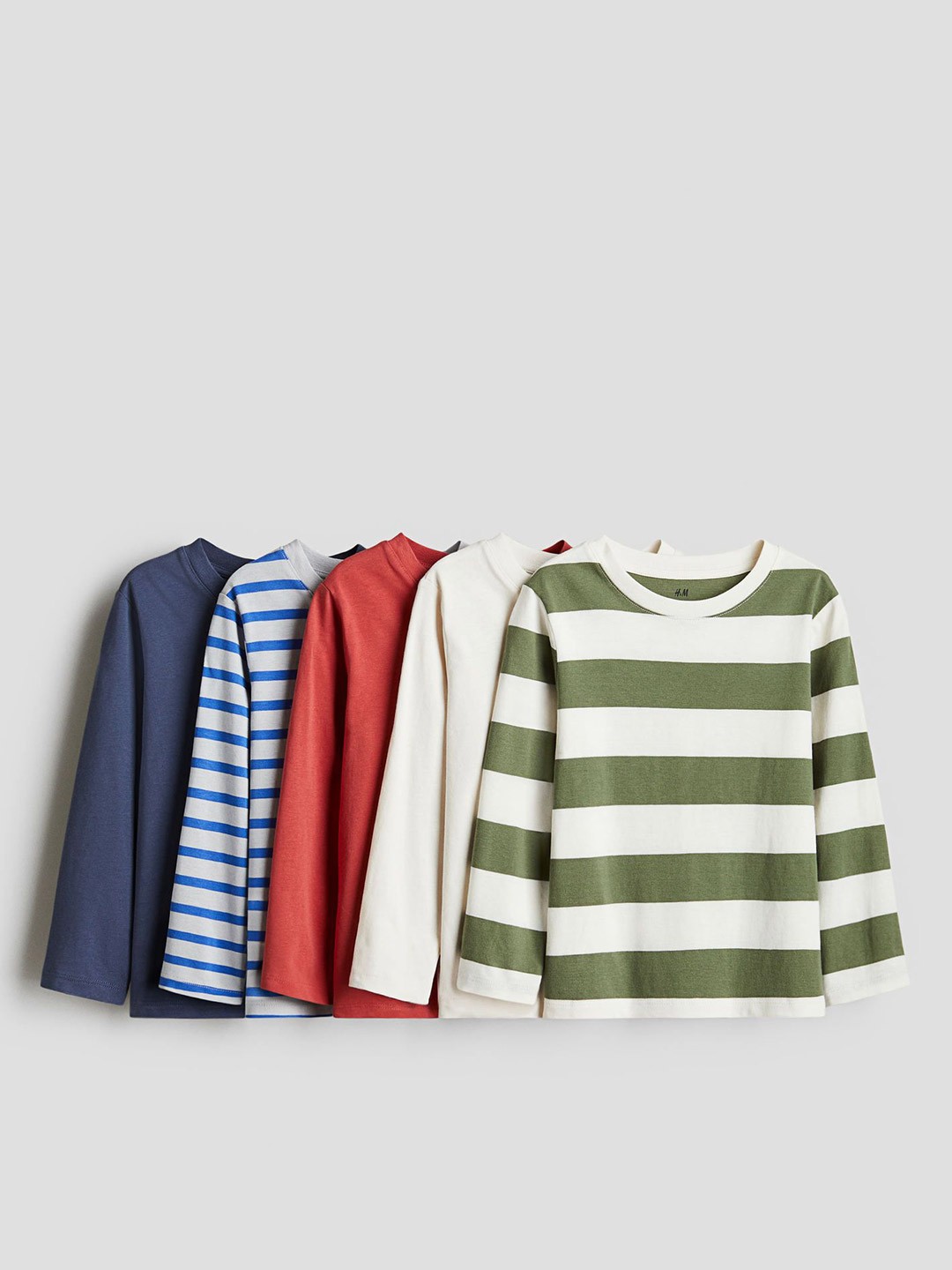 

H&M Boys Pack Of 5 Pure Cotton T-Shirts, Blue