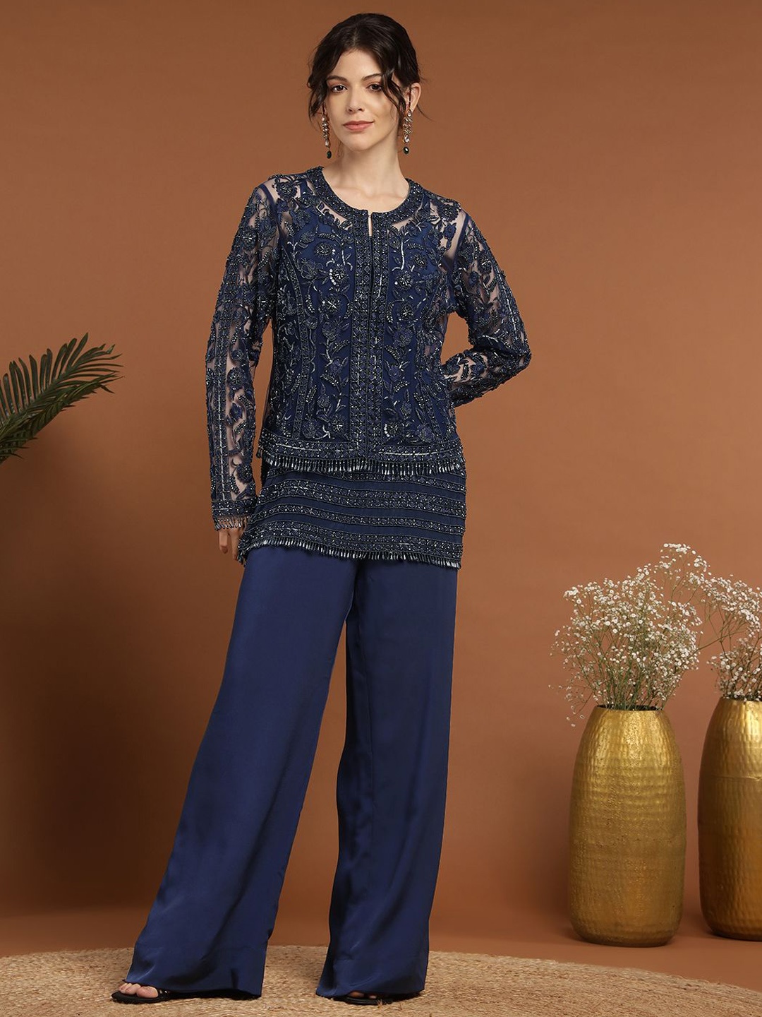 

RIRASA Top & Tunic With Trouser Co-Ords, Navy blue