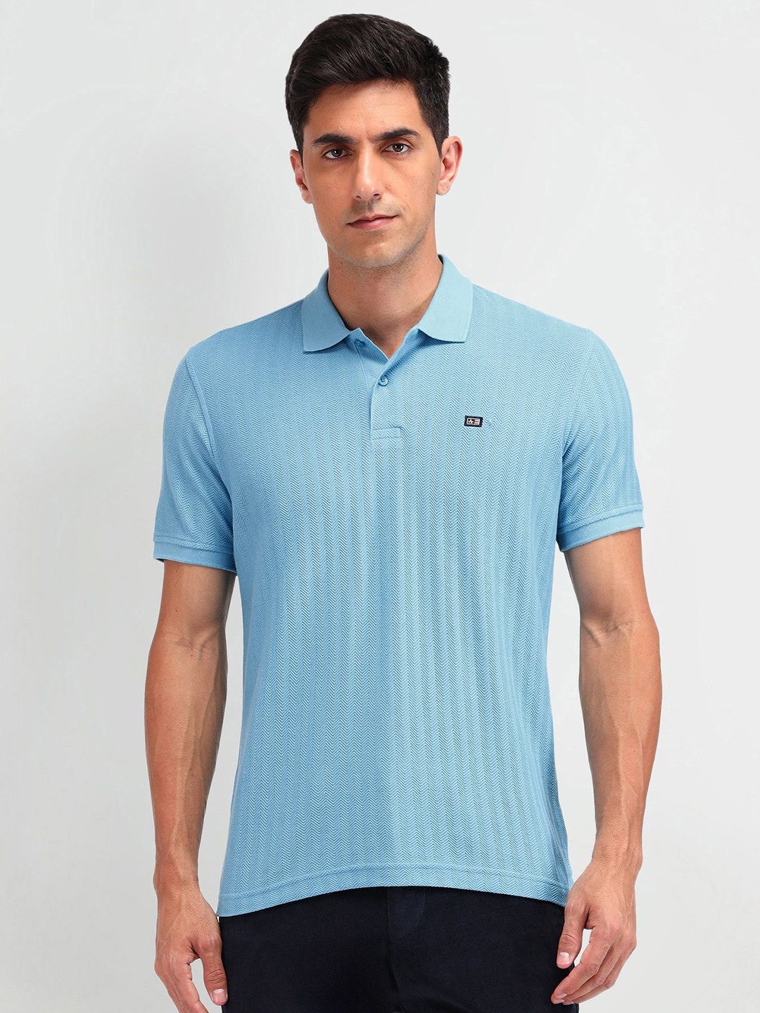 

Arrow Sport Men Brand Logo Polo Collar T-shirt, Blue