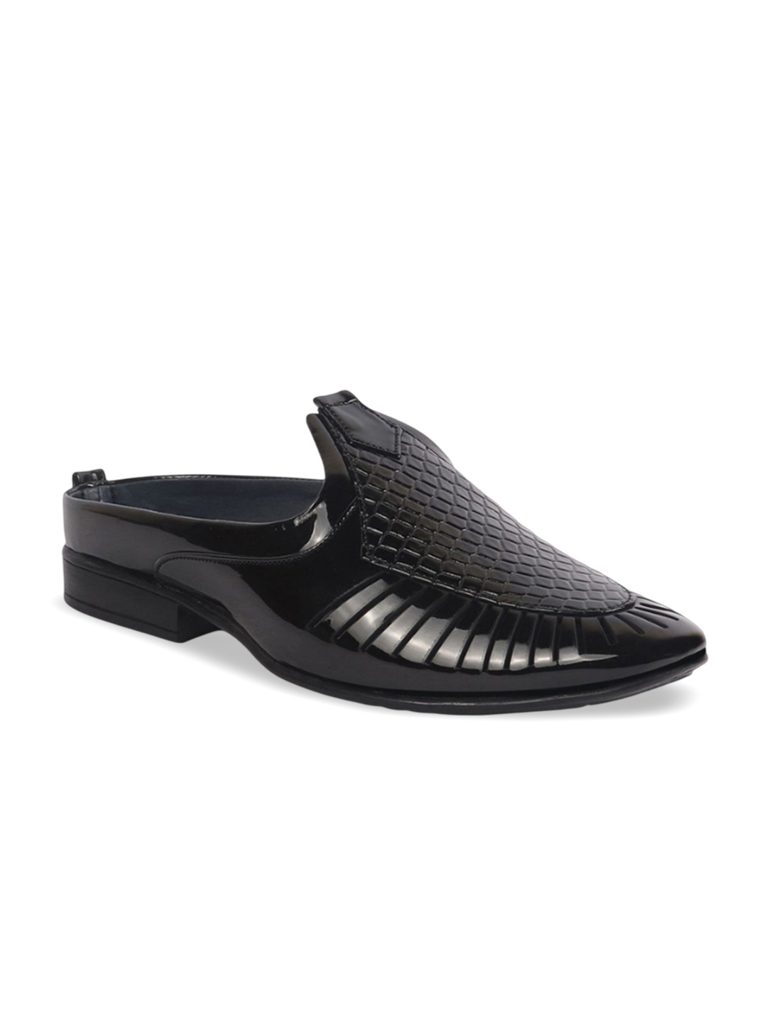 

FAUSTO Men Pointed Toe Textured Mules, Black