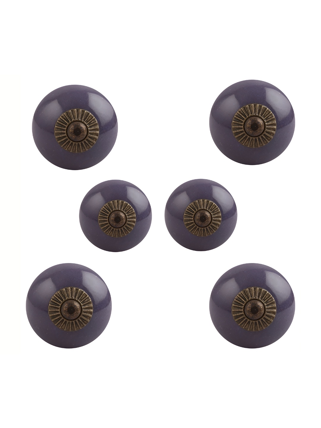 

Indianshelf 6-Pcs Purple Ceramic Round Knobs