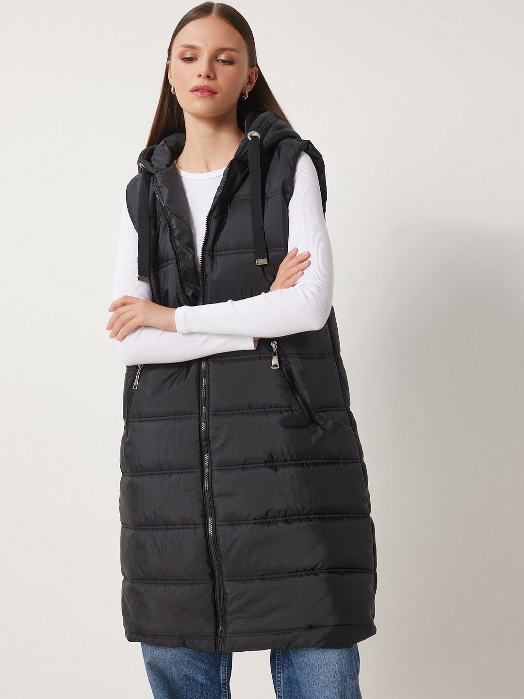 

Trendyol Hooded Neck Longline Puffer Jacket, Black