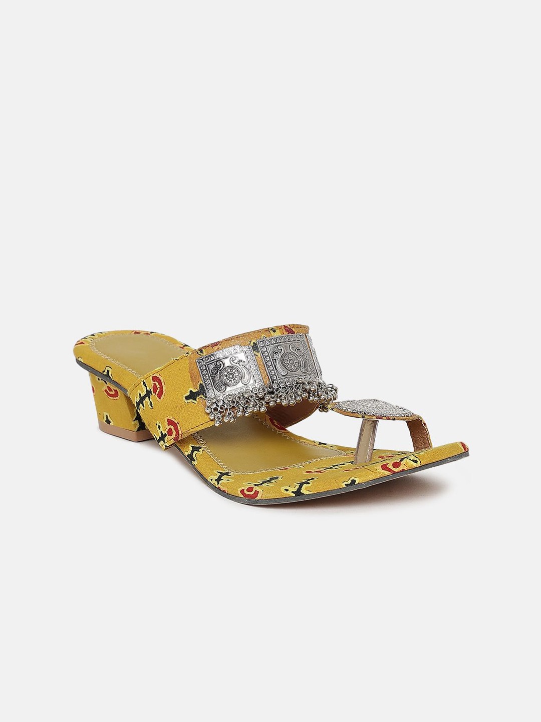 

Kiana House Of Fashion Embellished Ethnic Block Sandals, Yellow