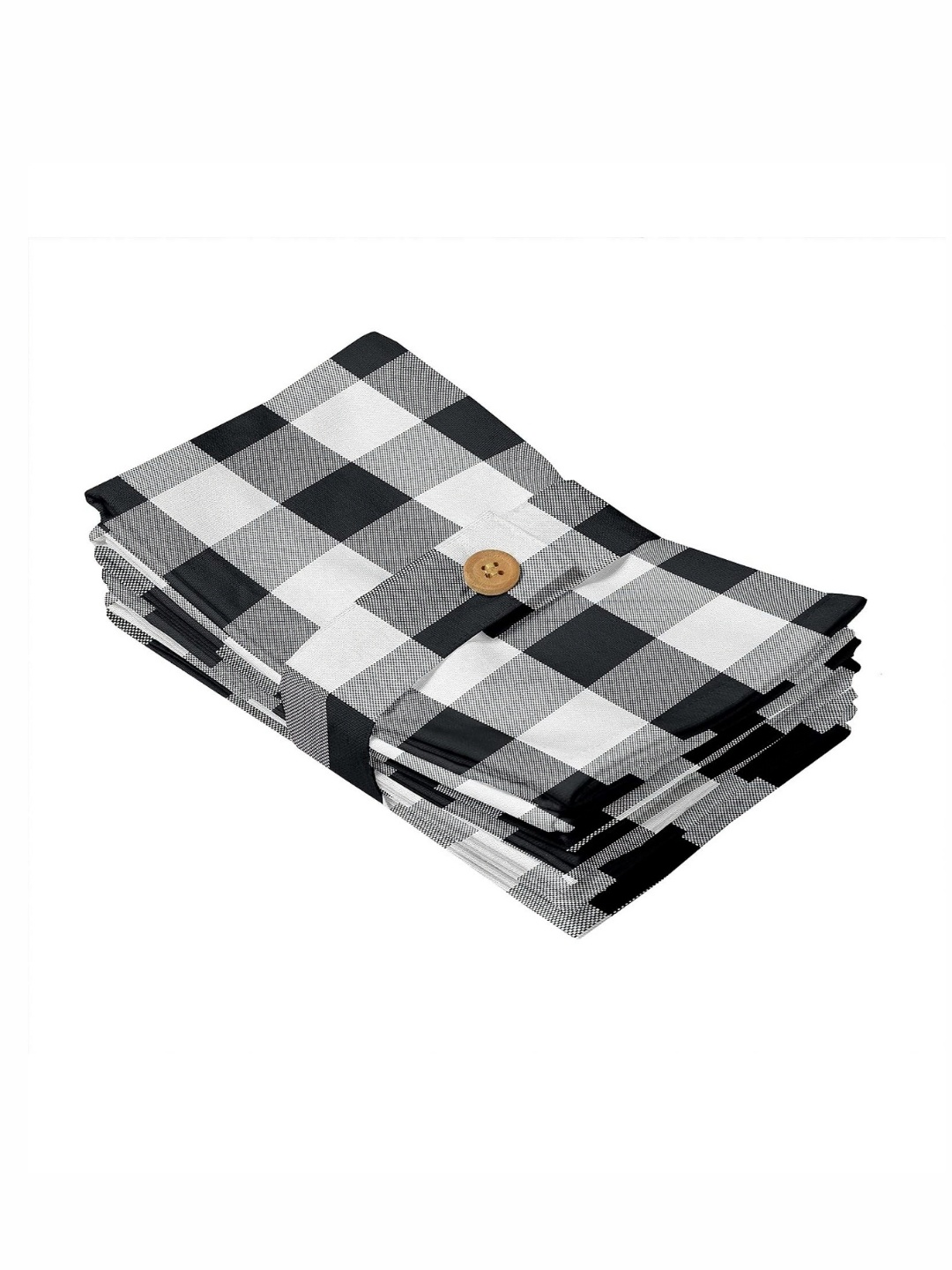 

Lushomes Set Of 6 Black & White Checked Pure Cotton Kitchen Towels