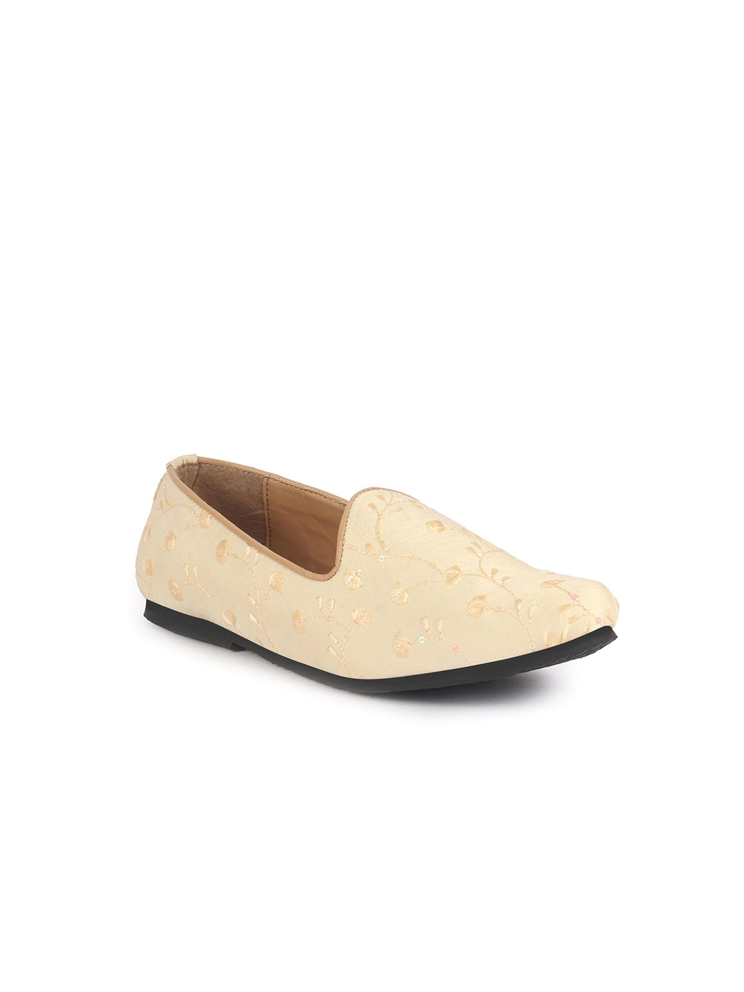 

FAUSTO Boys Woven Design Mojaris, Cream