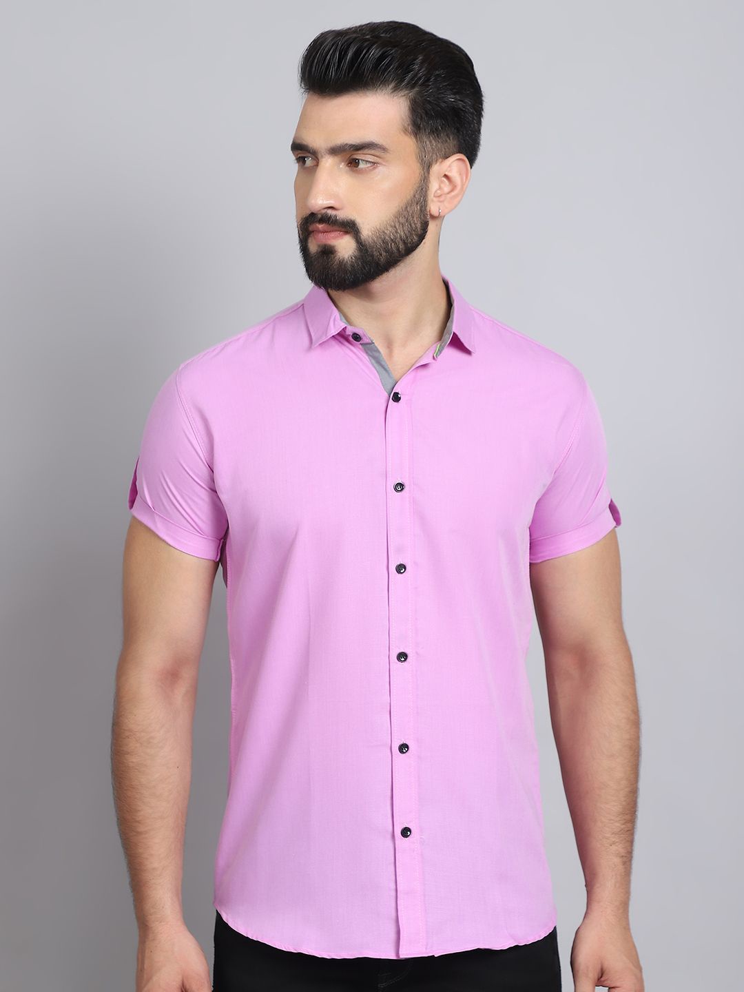 

Tanip Men Sheer Casual Shirt, Purple