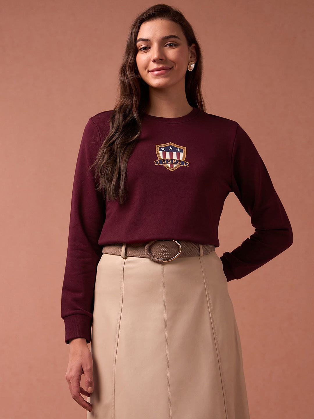 

U.S. Polo Assn. Women Pullover Sweatshirt, Maroon