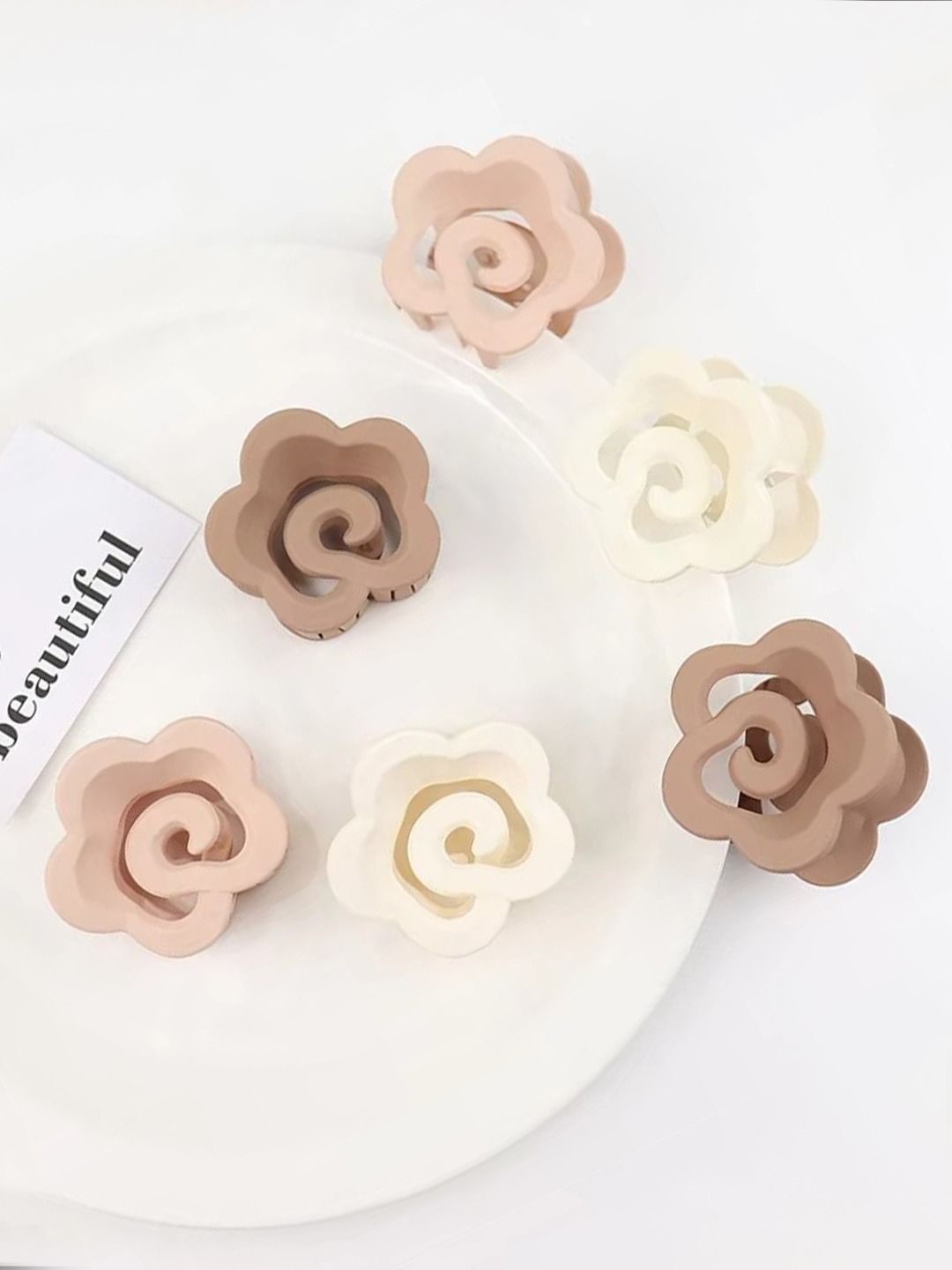 

FIMBUL Women Set of 6 Claw Clip, Cream