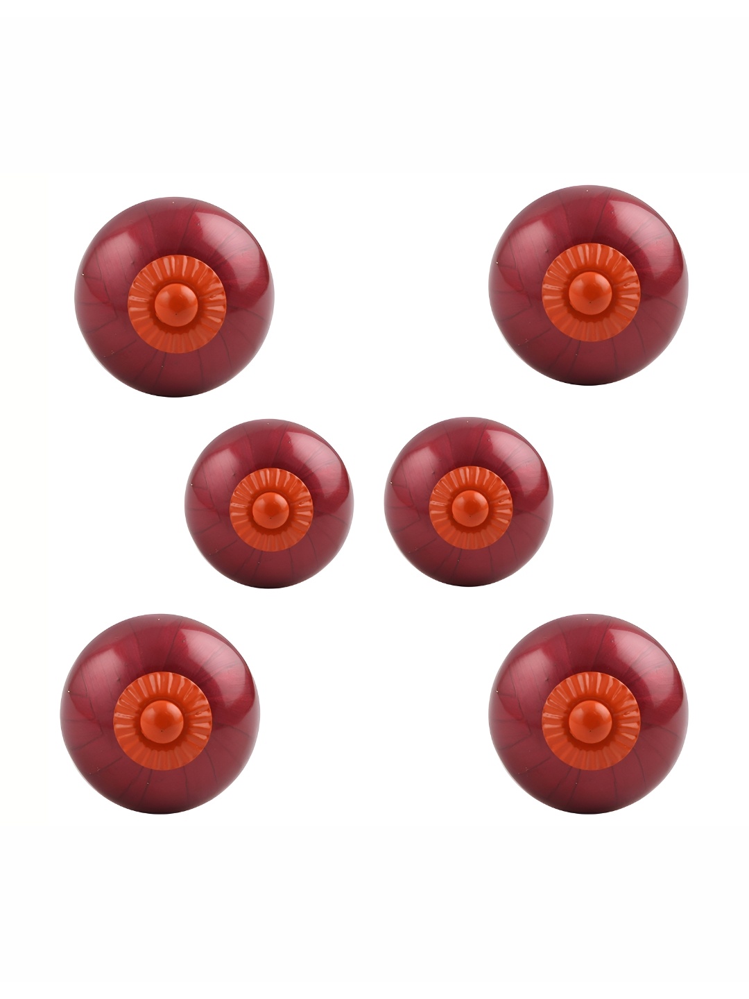 

Indianshelf 6-Pcs Red Ceramic Round Knobs