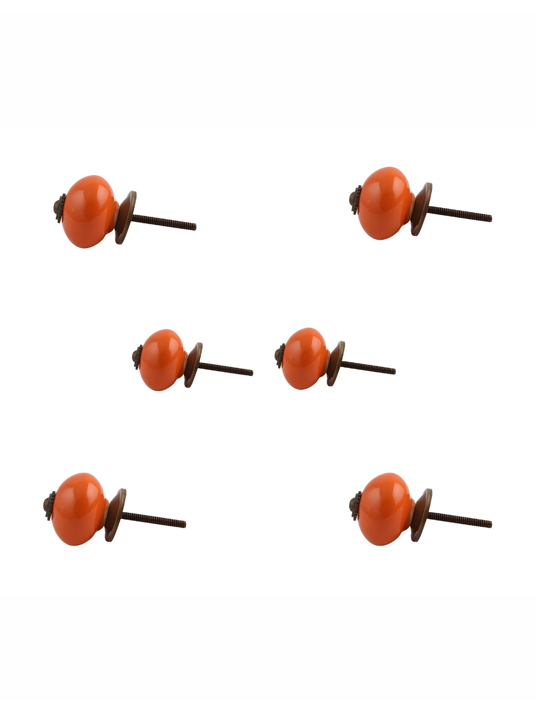 

Indianshelf Orange 6 Pieces Printed Ceramic Knobs