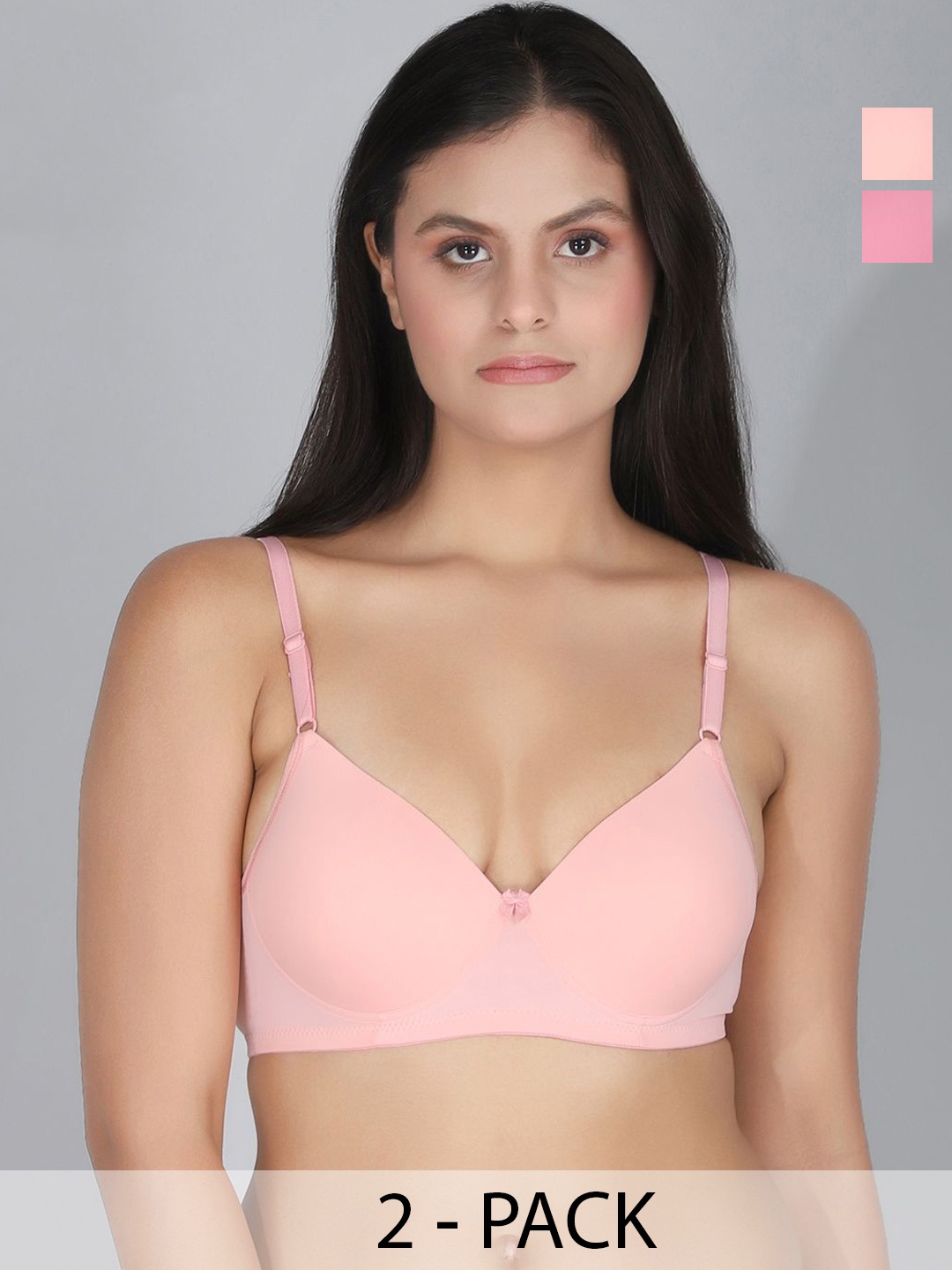 

StyFun Pack of 2 Full Coverage Lightly Padded T-shirt Bra, Beige