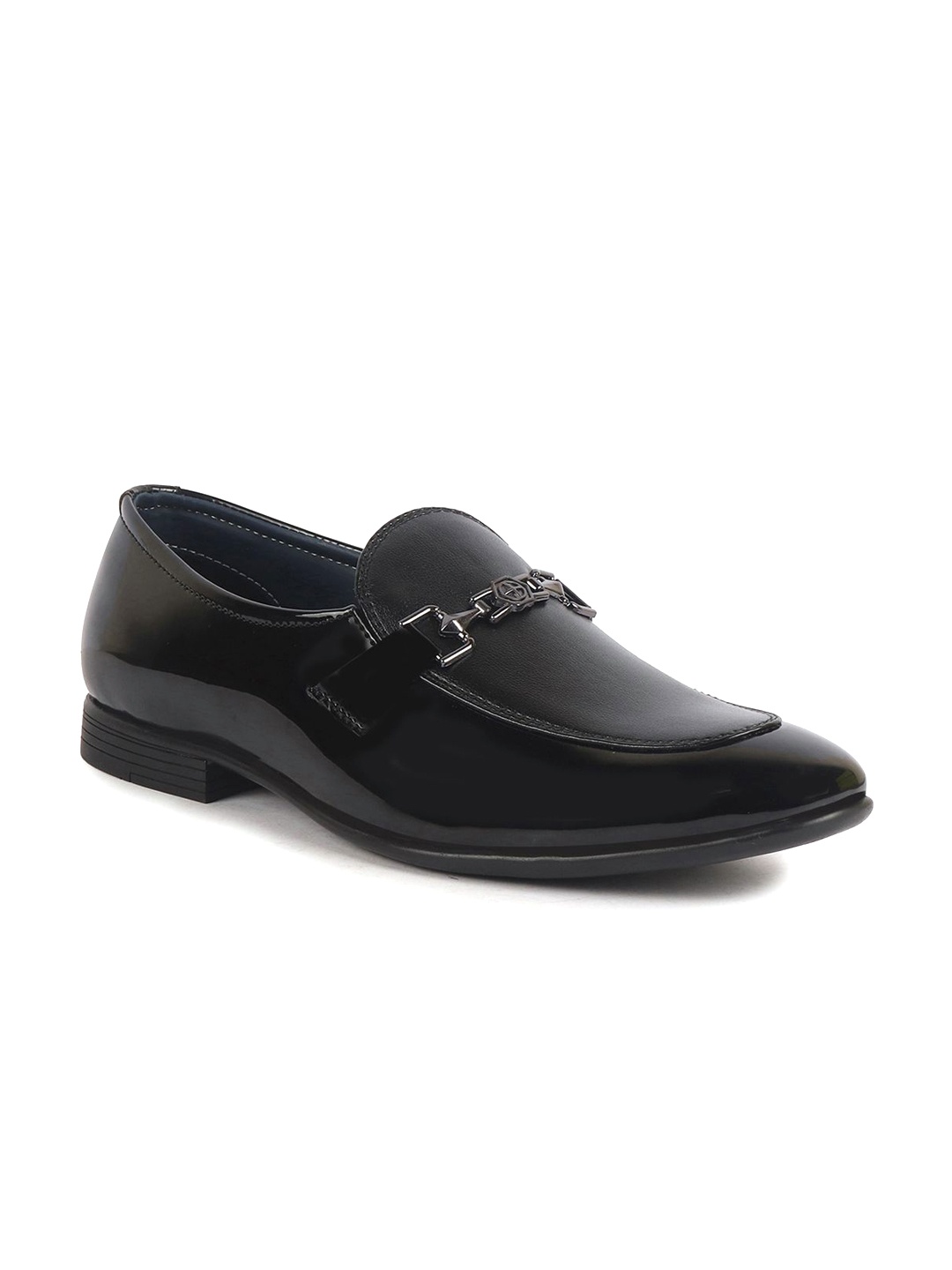 

FAUSTO Men Round Toe Slip-On Formal Loafers, Black